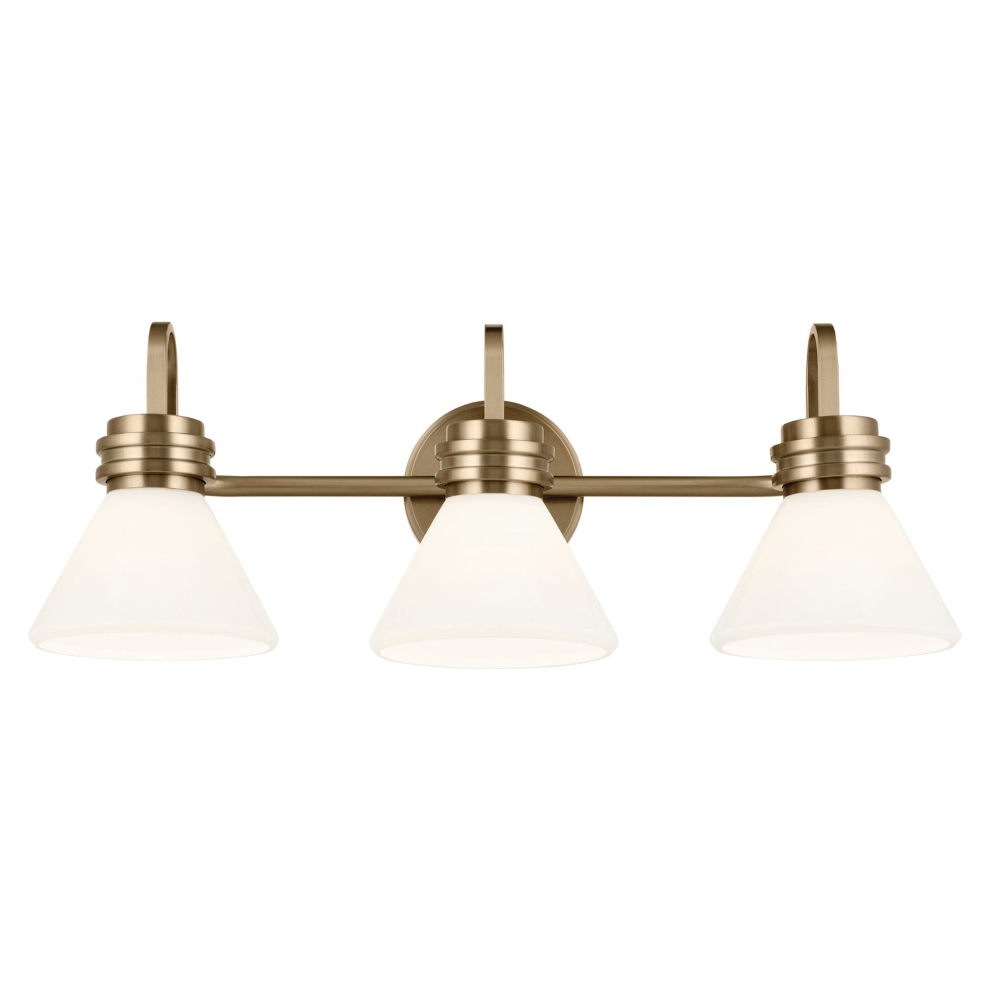 Farum 26" 3-Light Bath Vanity Light, Champagne Bronze Finish, Etched Glass - Bees Lighting
