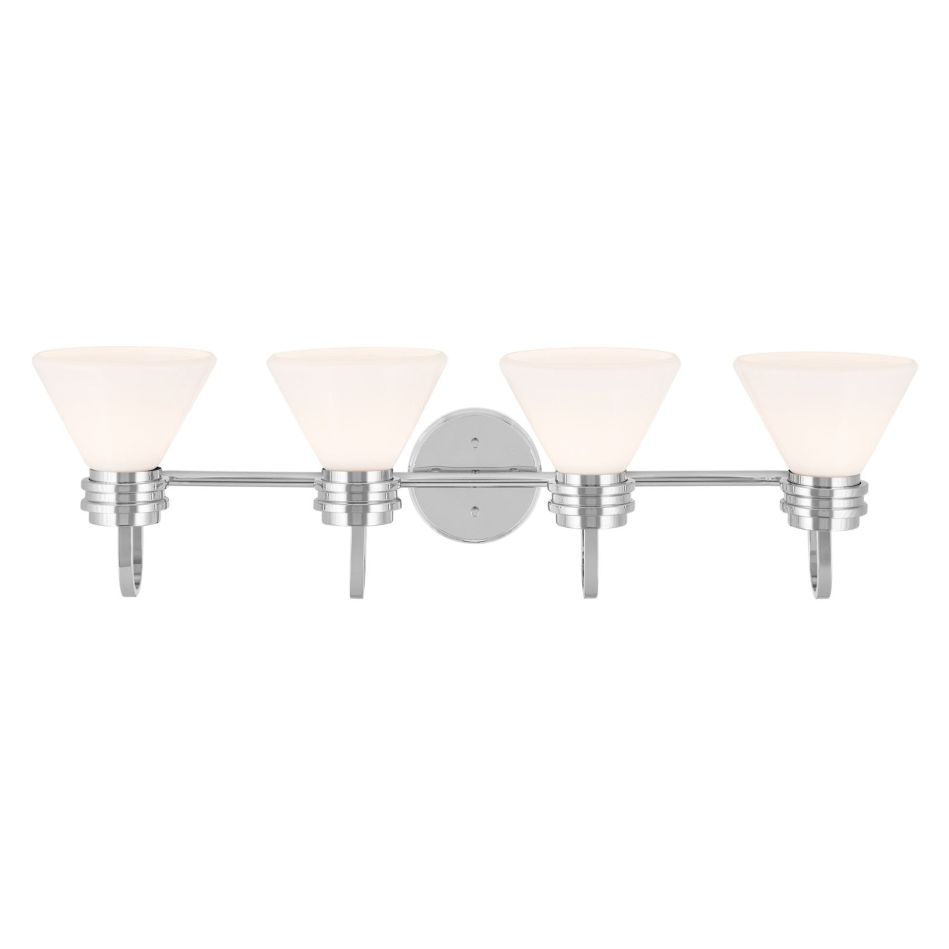 Farum 34" 4-Light Bath Vanity Light, Chrome Finish, Etched Glass - Bees Lighting