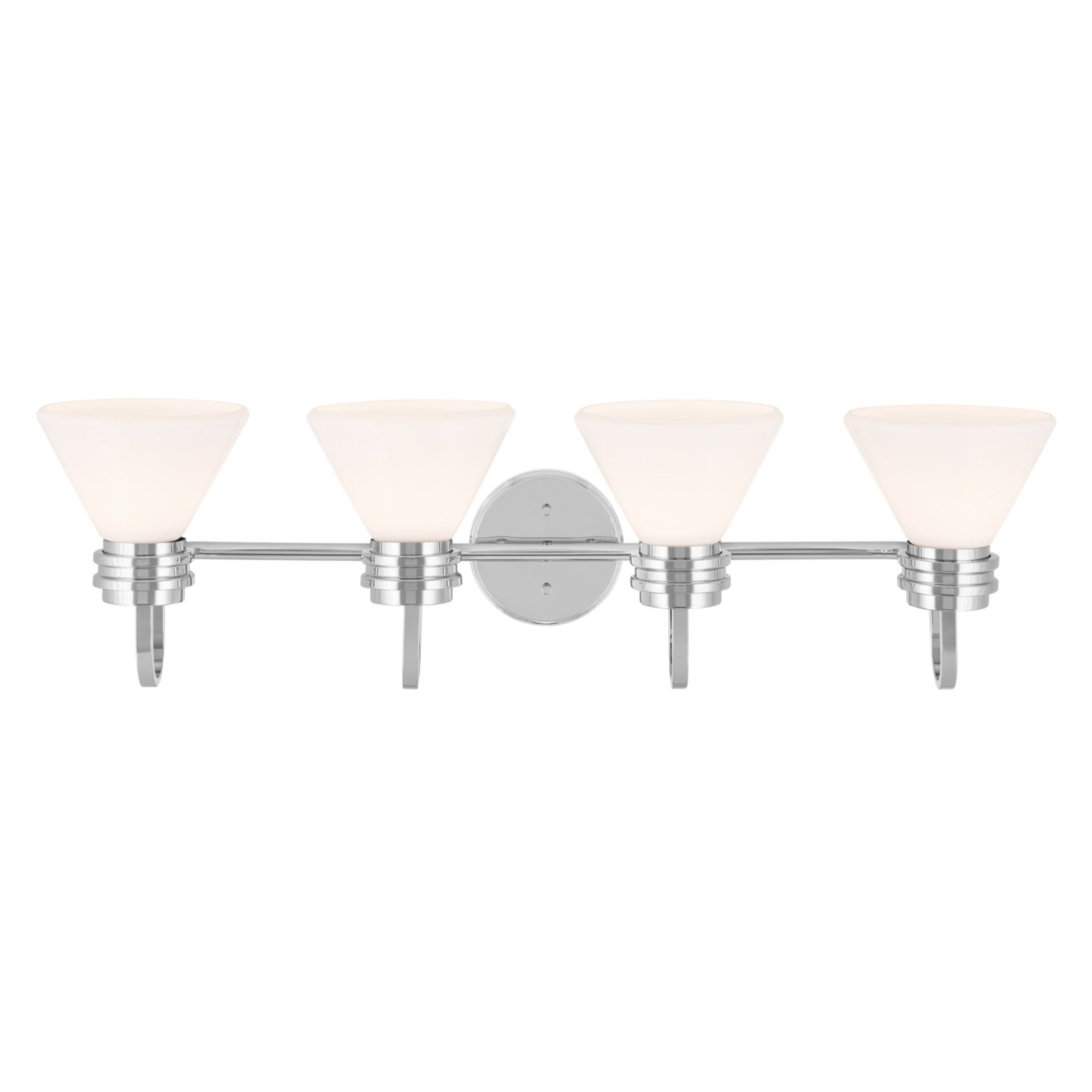 Farum 34" 4-Light Bath Vanity Light, Chrome Finish, Etched Glass - Bees Lighting