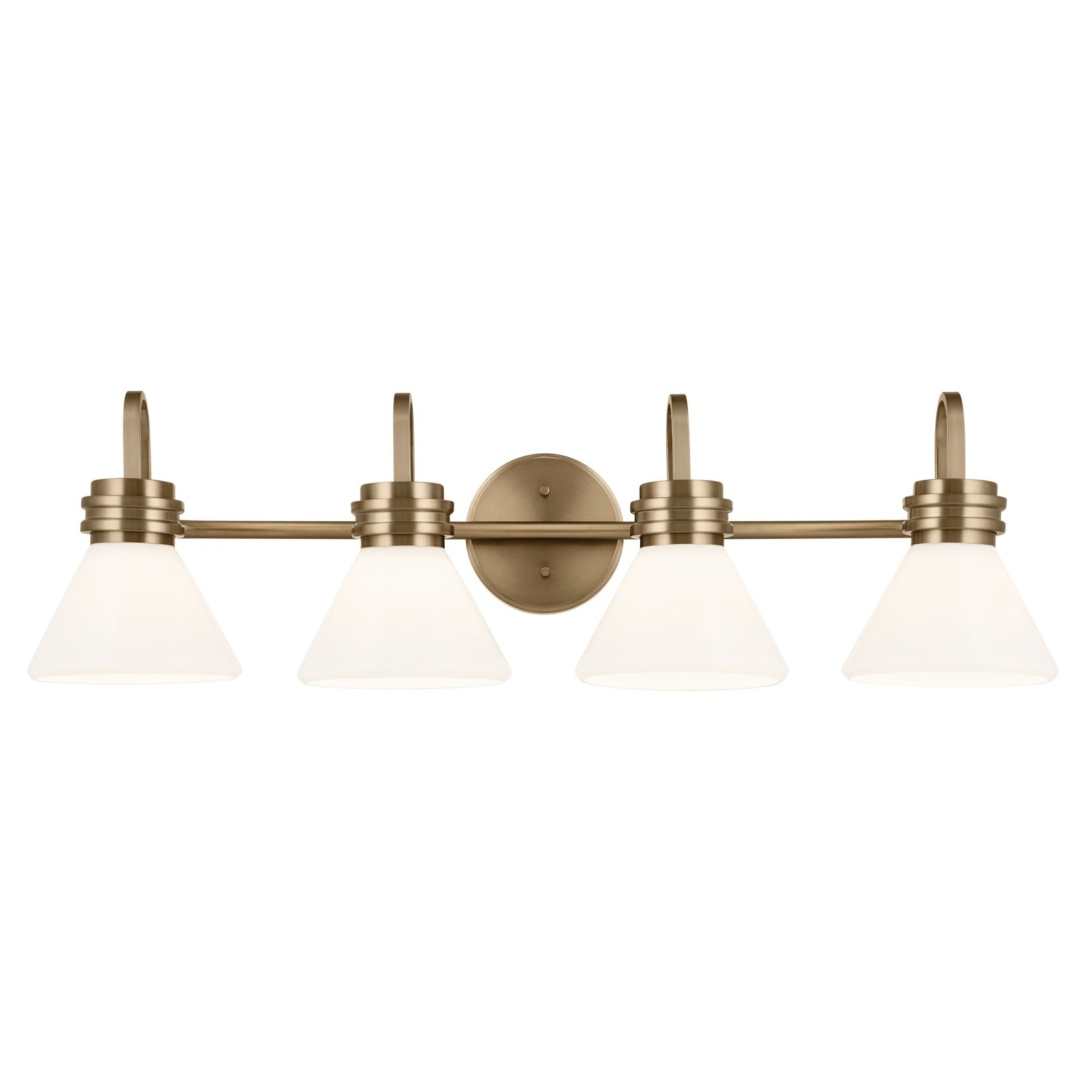 Farum 34" 4-Light Bath Vanity Light, Champagne Bronze Finish, Etched Glass - Bees Lighting