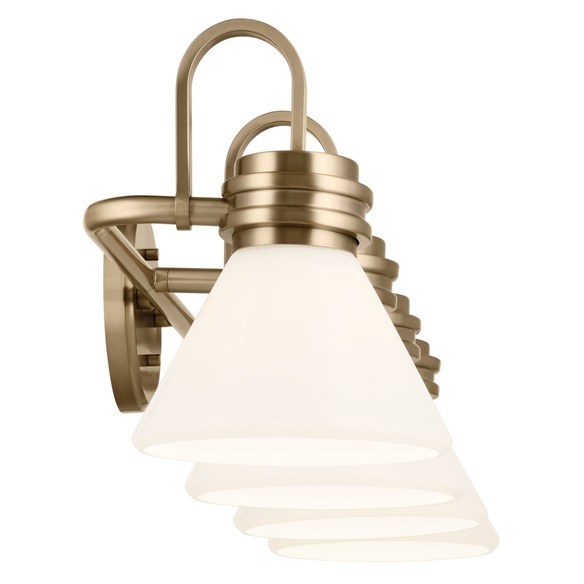 Farum 34" 4-Light Bath Vanity Light, Champagne Bronze Finish, Etched Glass - Bees Lighting