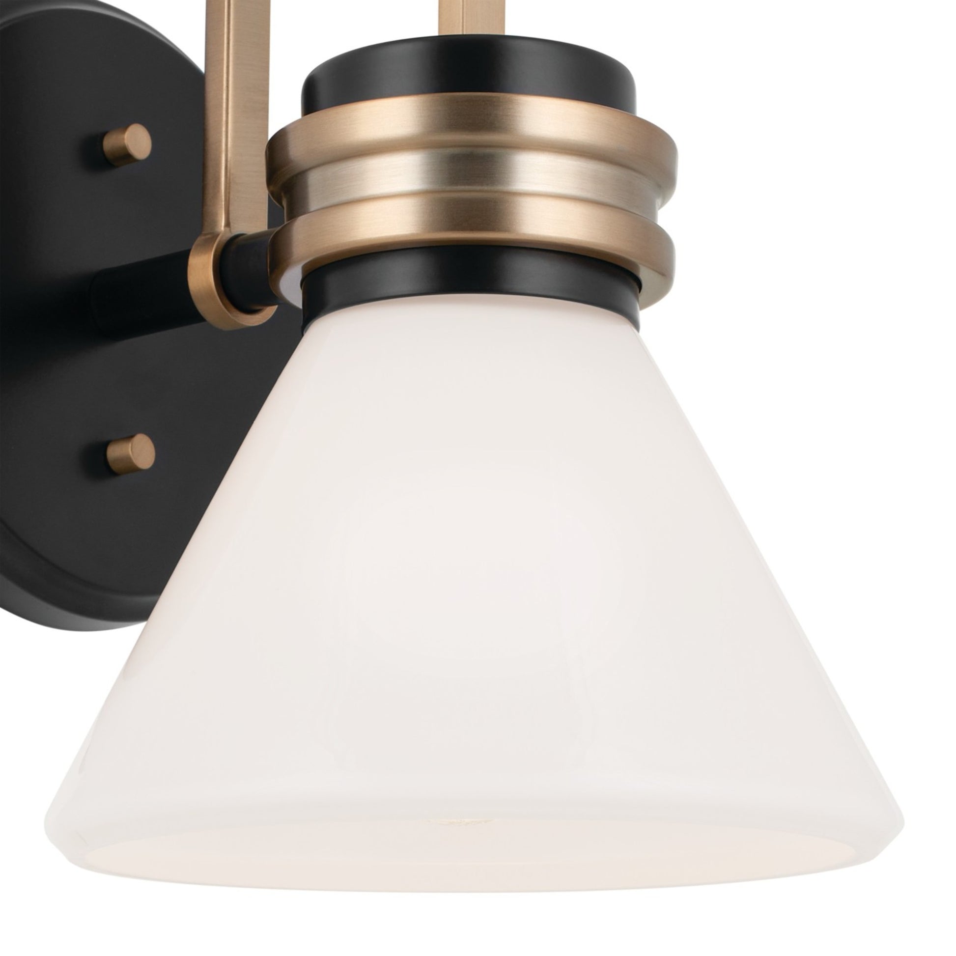 Farum 7" Wall Sconce, Black Finish, Opal Glass - Bees Lighting