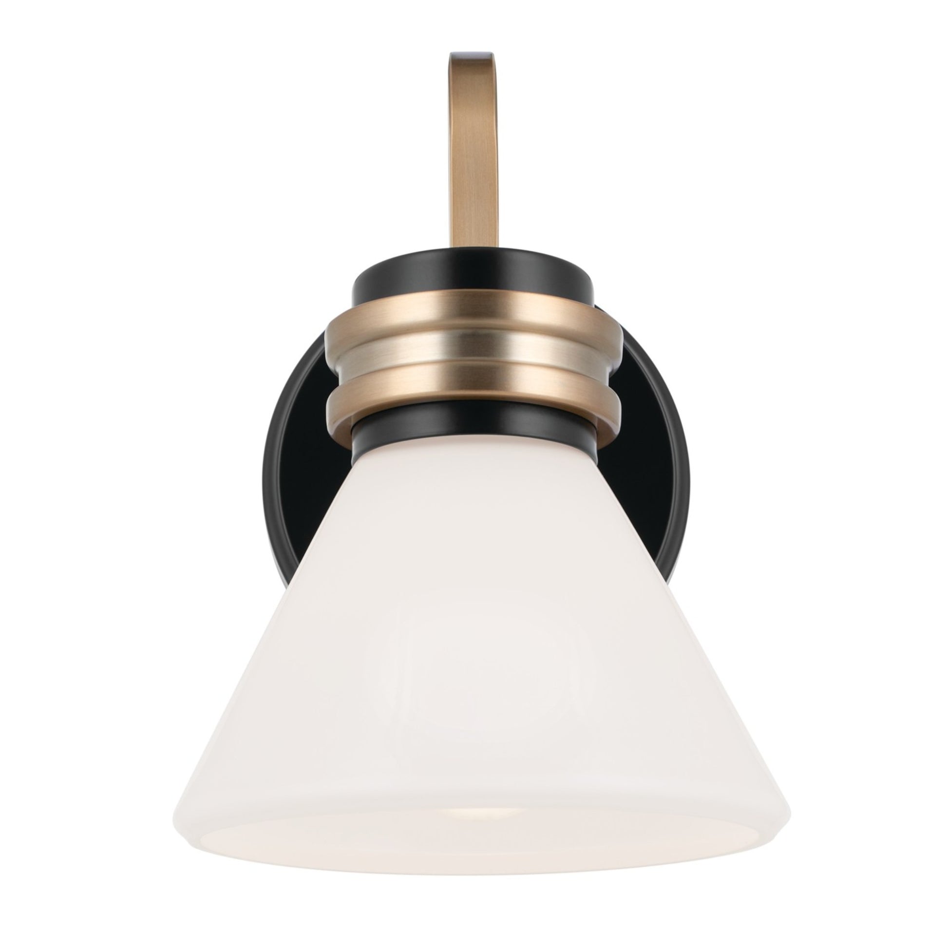 Farum 7" Wall Sconce, Black Finish, Opal Glass - Bees Lighting