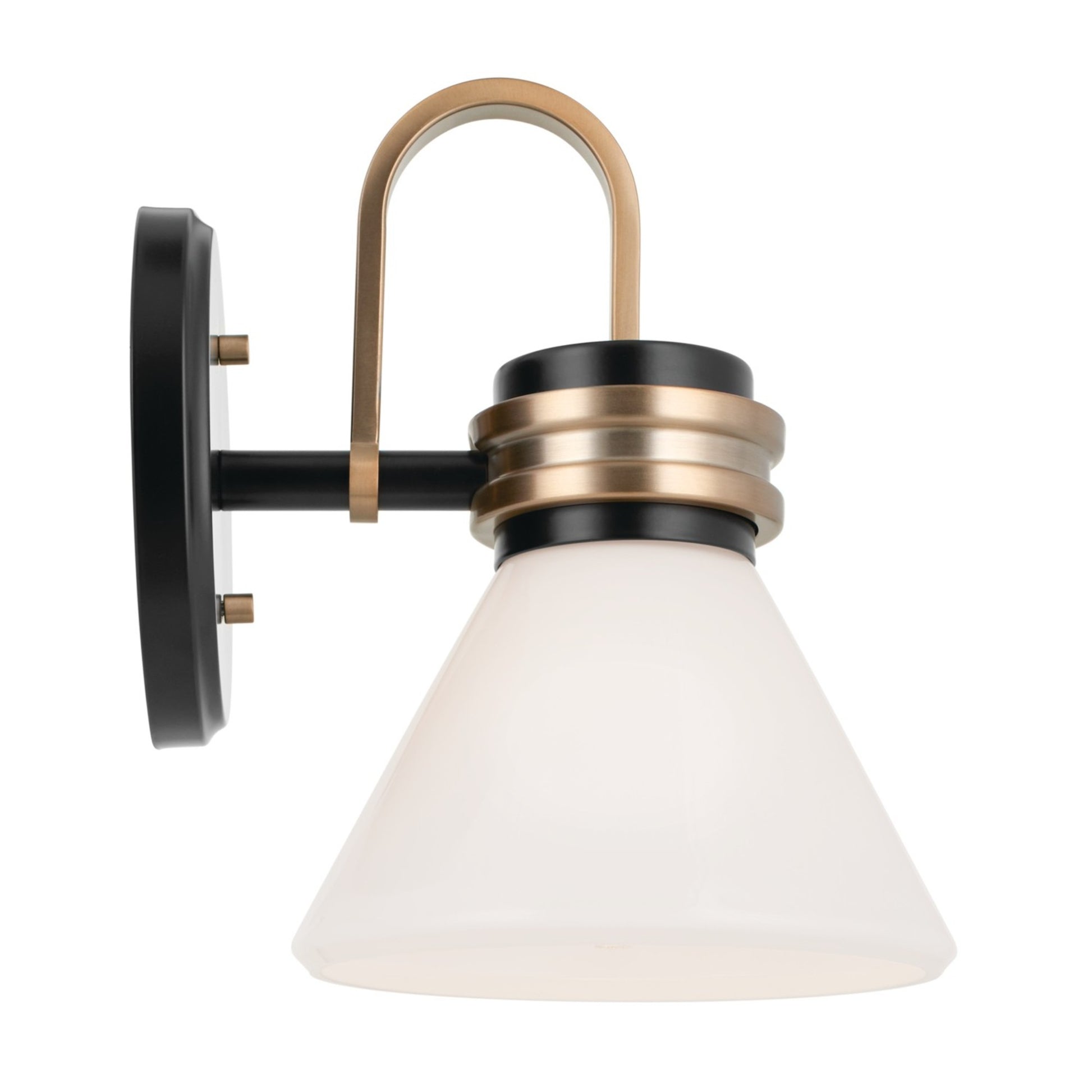 Farum 7" Wall Sconce, Black Finish, Opal Glass - Bees Lighting