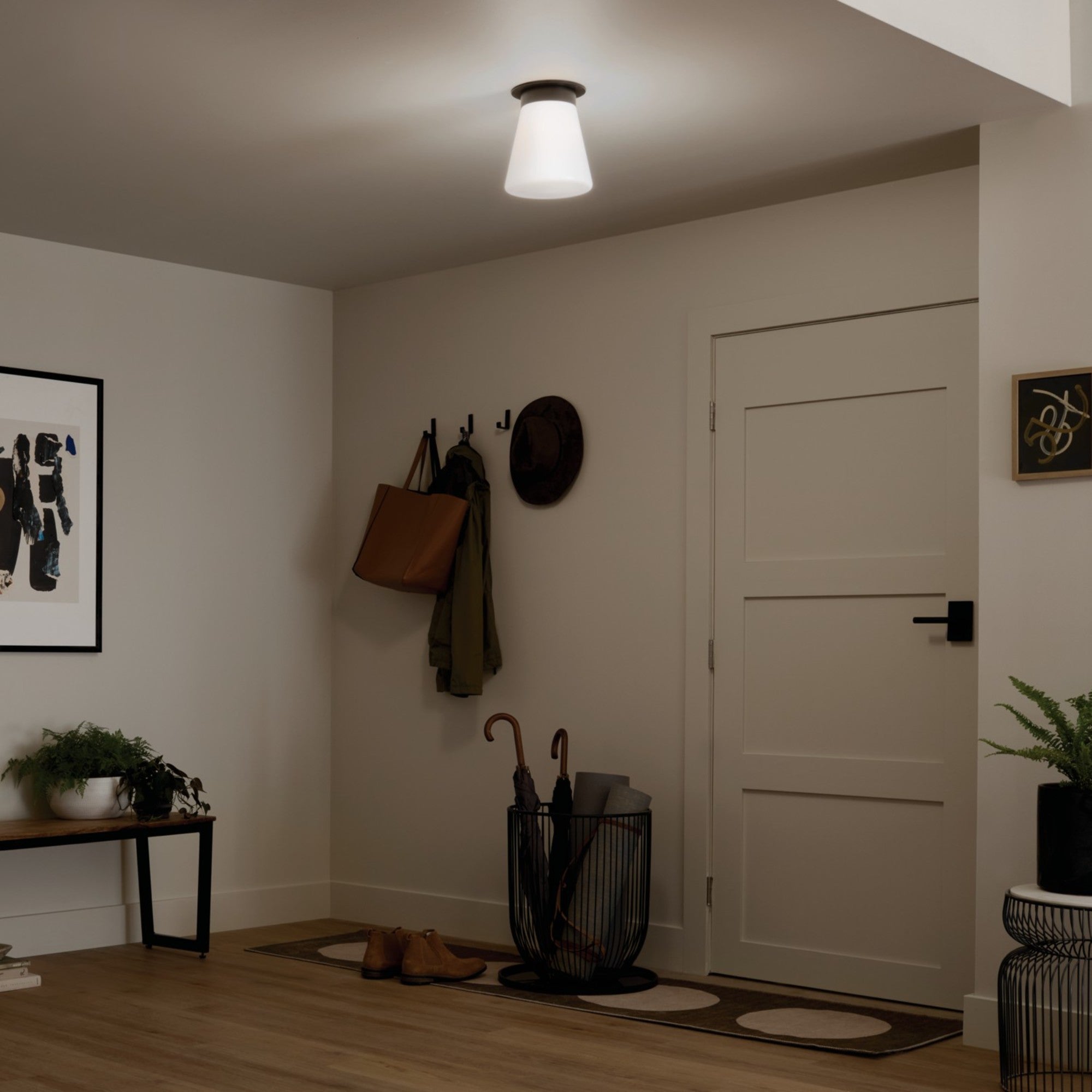 Albers 9" Flush Mount, Black Finish - Bees Lighting