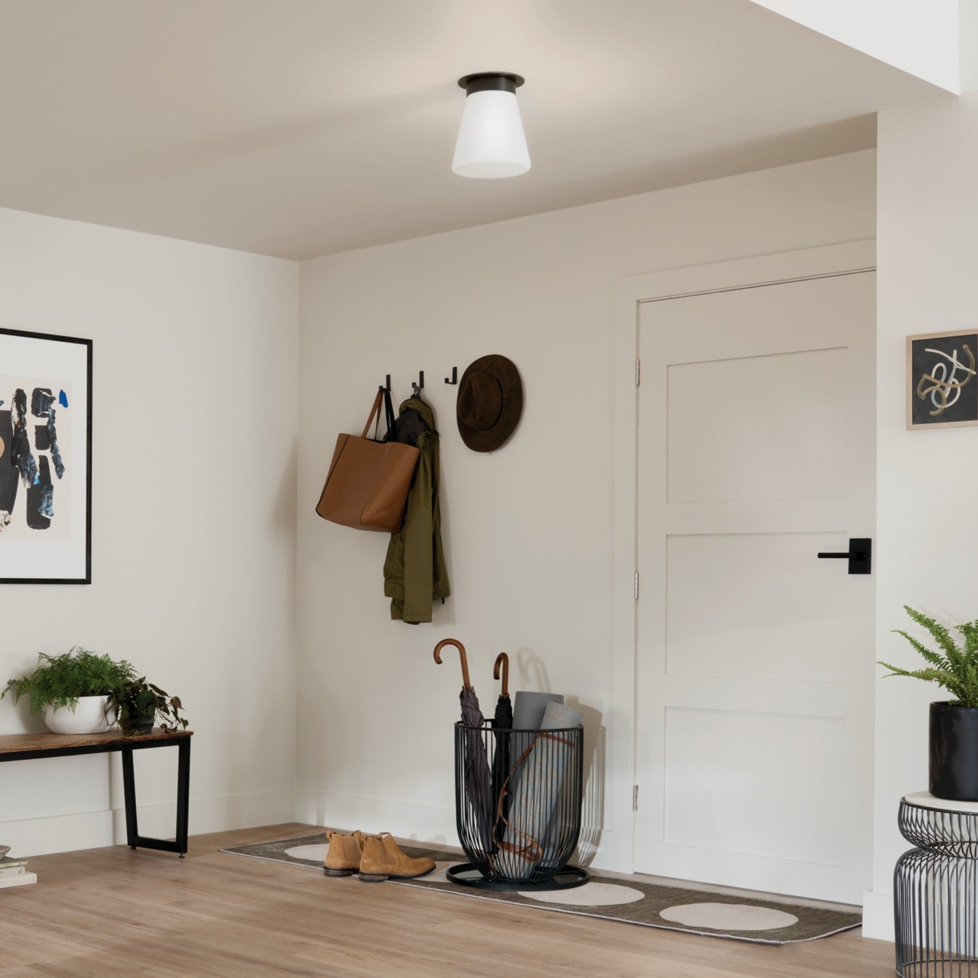 Albers 9" Flush Mount, Black Finish - Bees Lighting