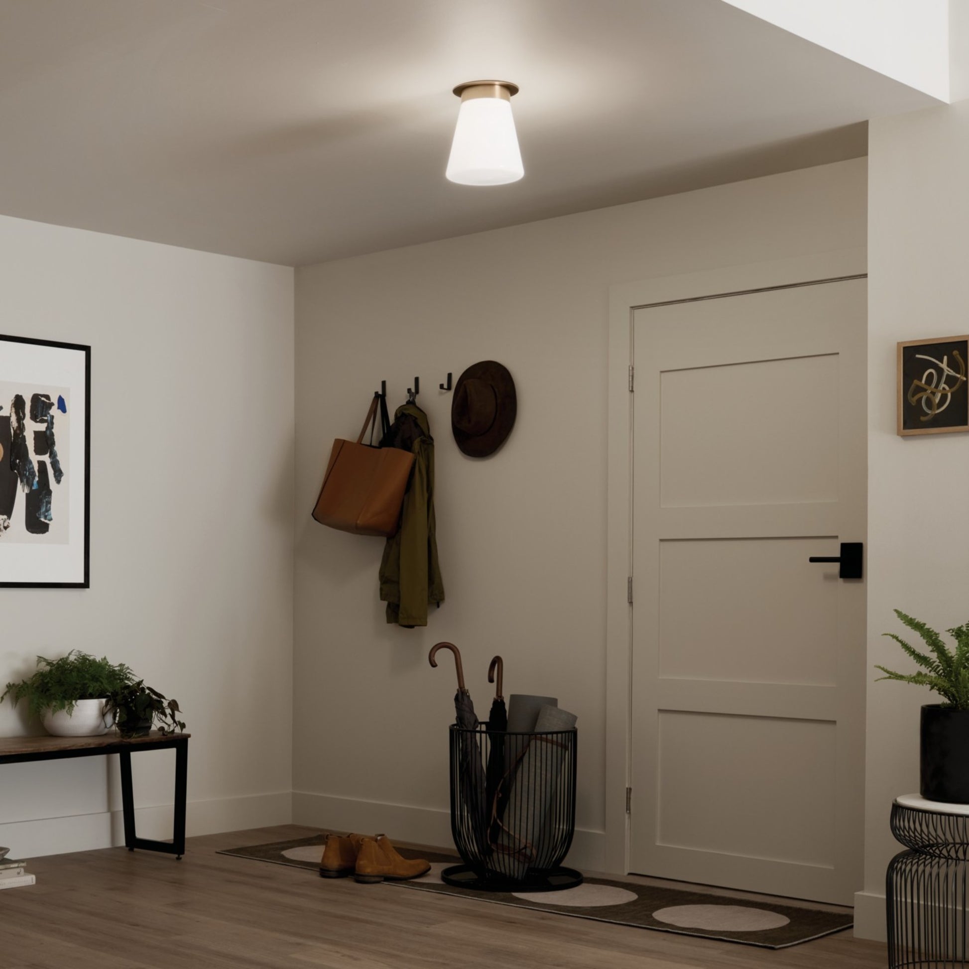 Albers 9" Flush Mount, Champagne Bronze Finish - Bees Lighting