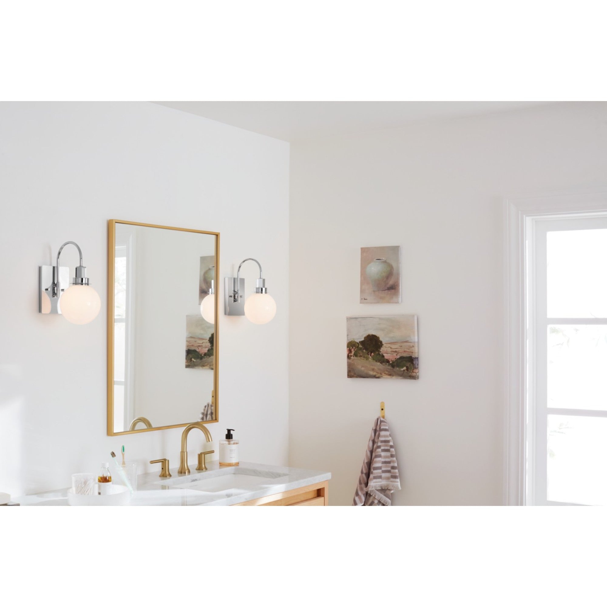 Hex 12" Wall Sconce, Chrome Finish - Bees Lighting