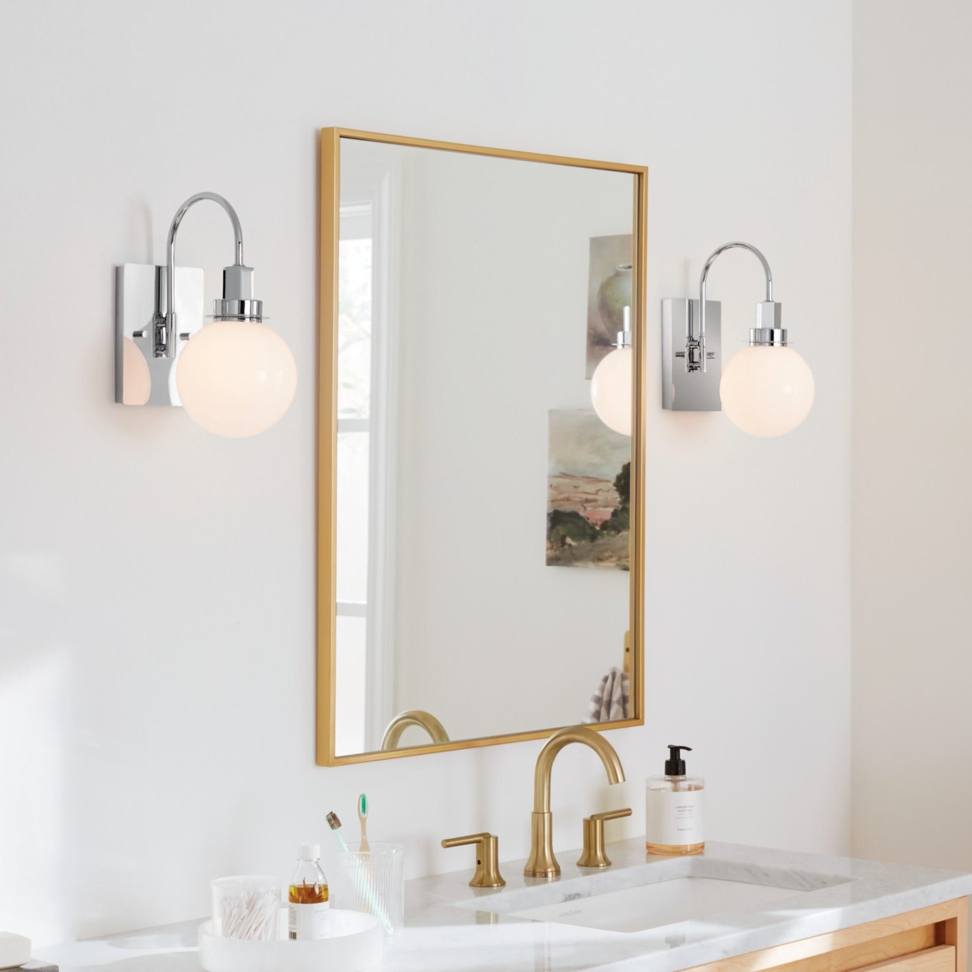 Hex 12" Wall Sconce, Chrome Finish - Bees Lighting
