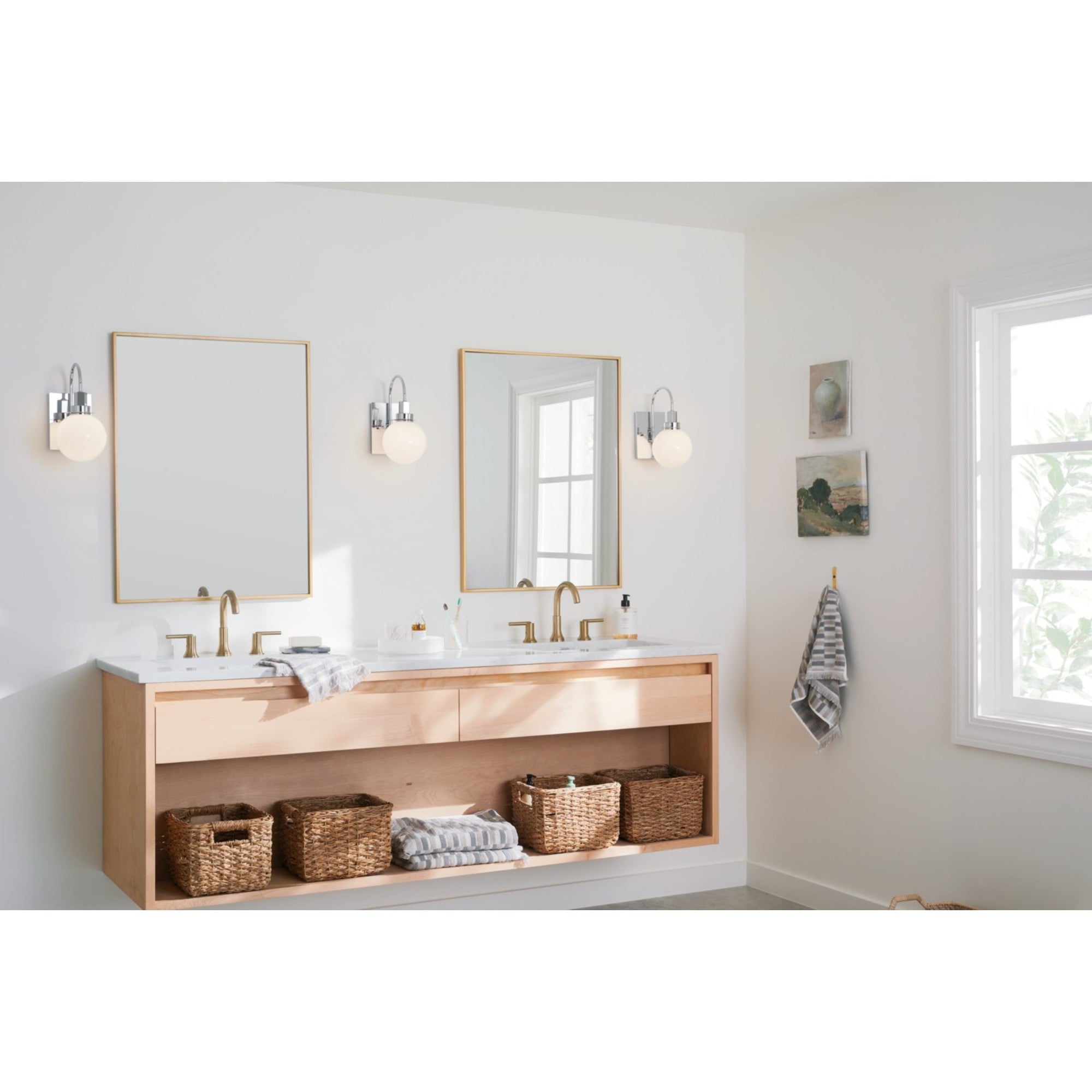 Hex 12" Wall Sconce, Chrome Finish - Bees Lighting