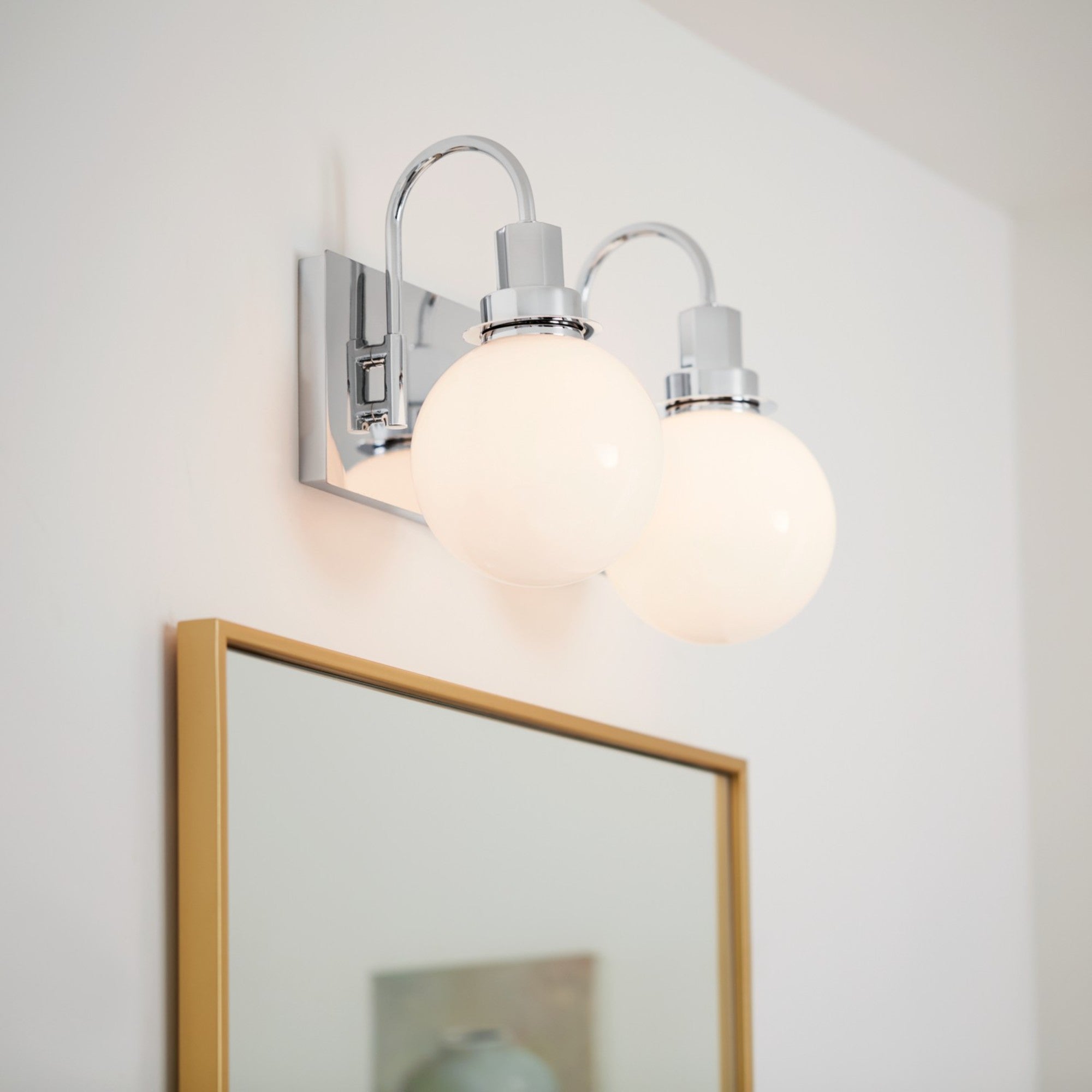 Hex 14" 2-Light Bath Vanity Light, Chrome Finish - Bees Lighting