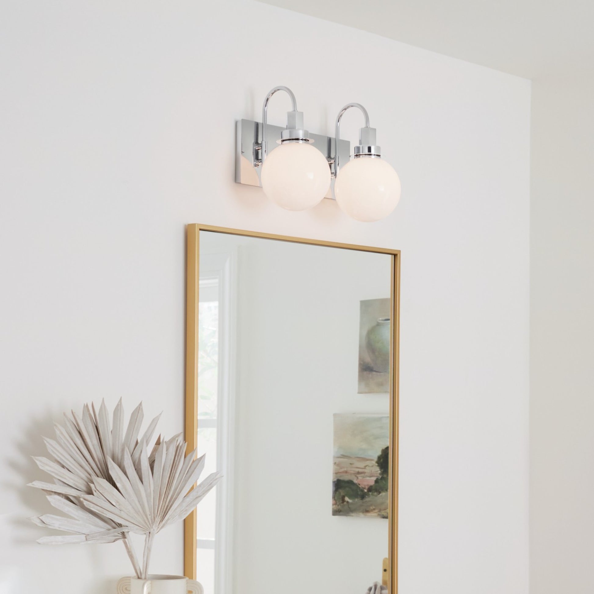 Hex 14" 2-Light Bath Vanity Light, Chrome Finish - Bees Lighting