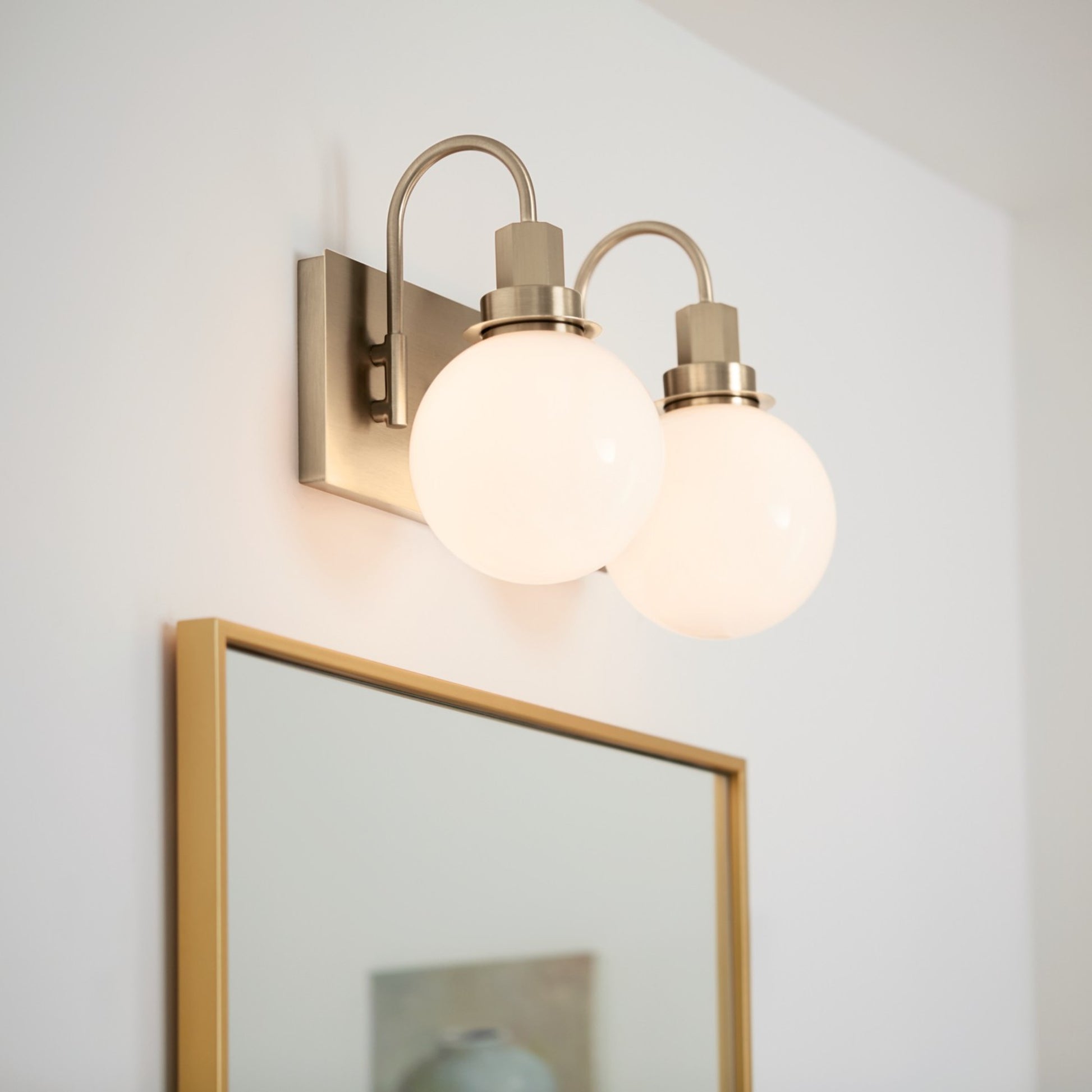 Hex 14" 2-Light Bath Vanity Light, Champagne Bronze Finish - Bees Lighting