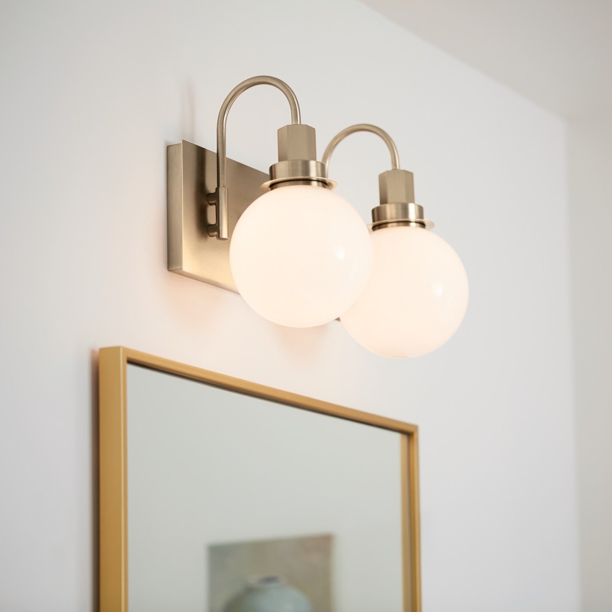 Hex 14" 2-Light Bath Vanity Light, Champagne Bronze Finish - Bees Lighting