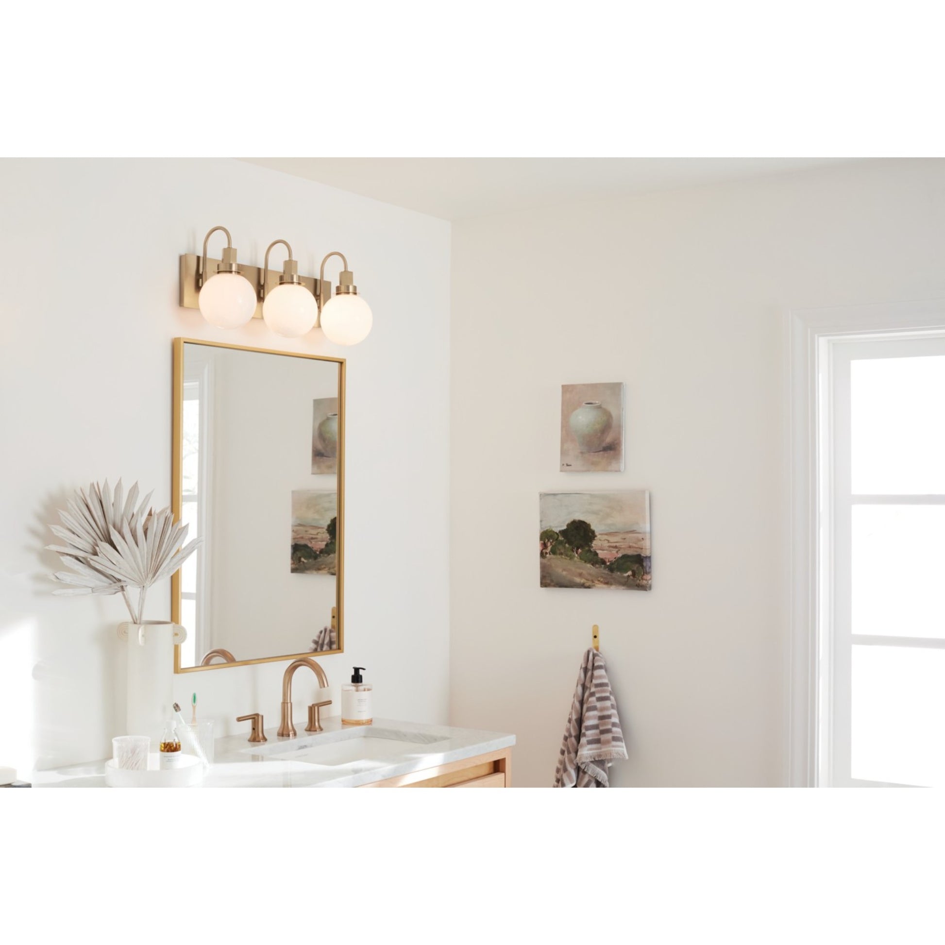 Hex 23" 3-Light Bath Vanity Light, Champagne Bronze Finish - Bees Lighting