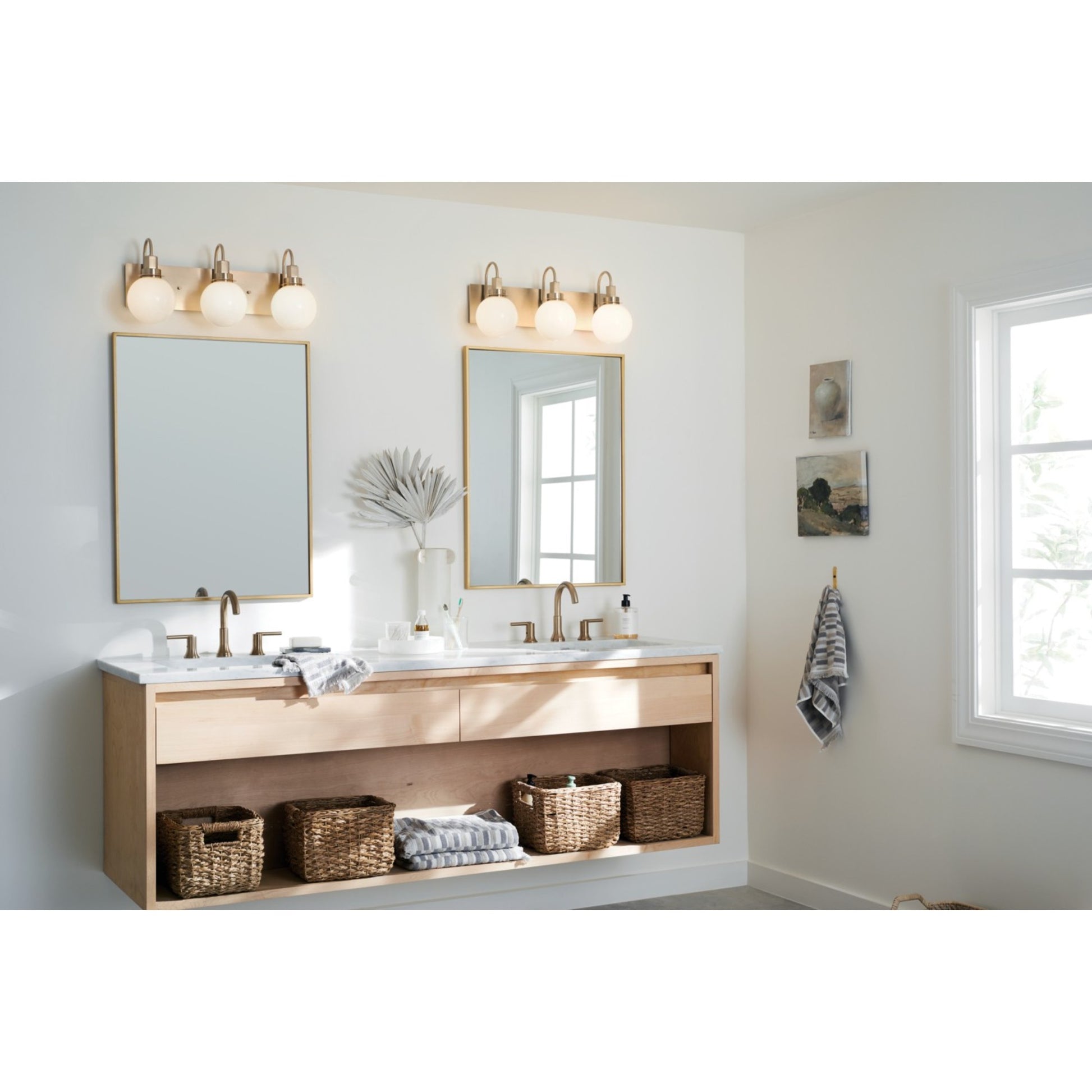 Hex 23" 3-Light Bath Vanity Light, Champagne Bronze Finish - Bees Lighting