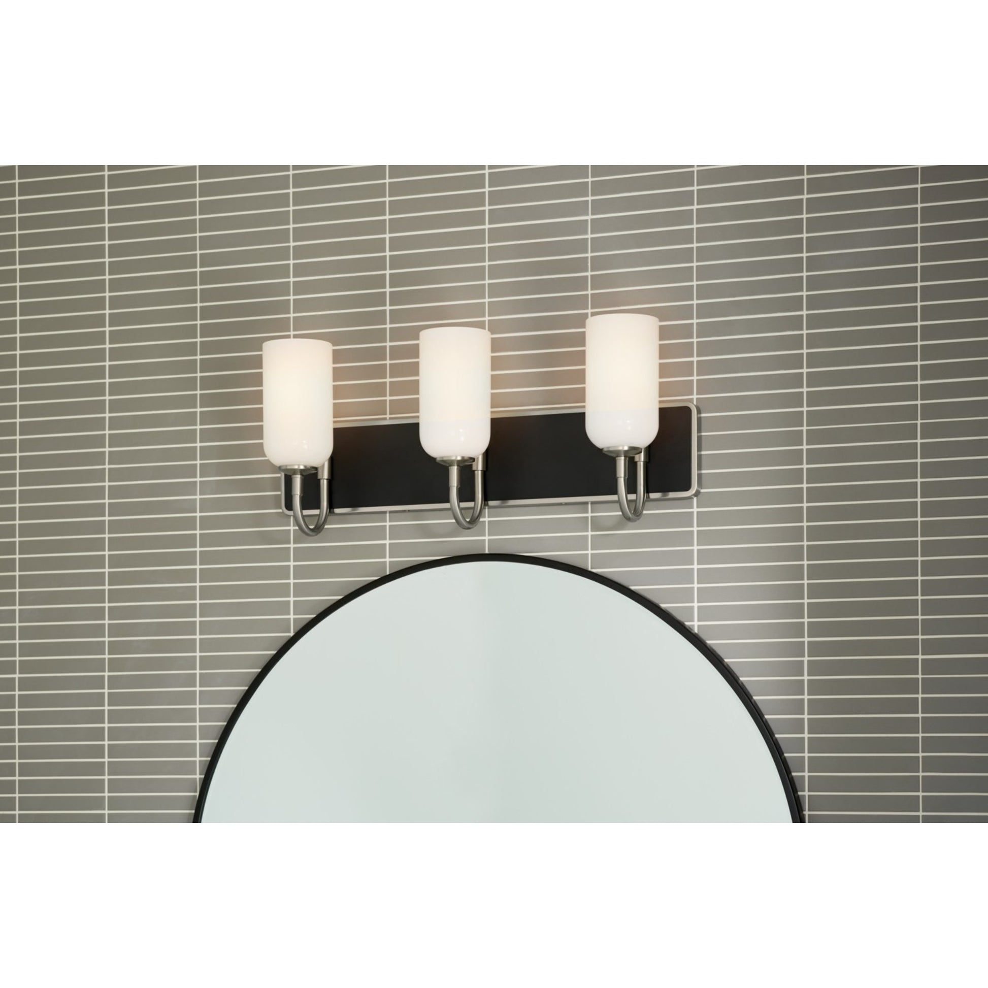 Solia 24" 3-Light Bath Vanity Light, Brushed Nickel Finish - Bees Lighting