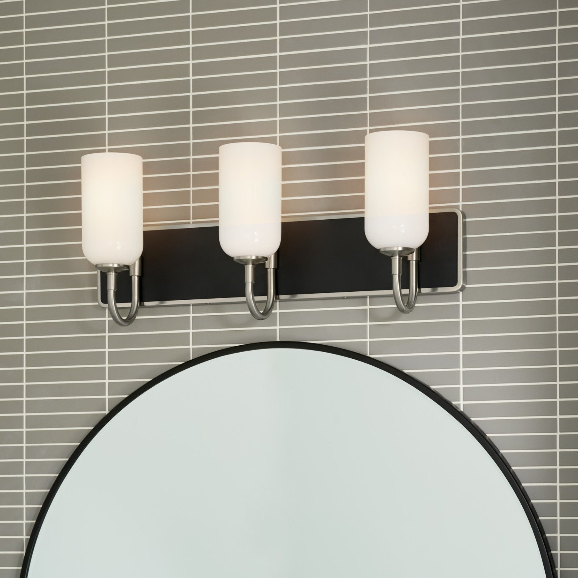 Solia 24" 3-Light Bath Vanity Light, Brushed Nickel Finish - Bees Lighting