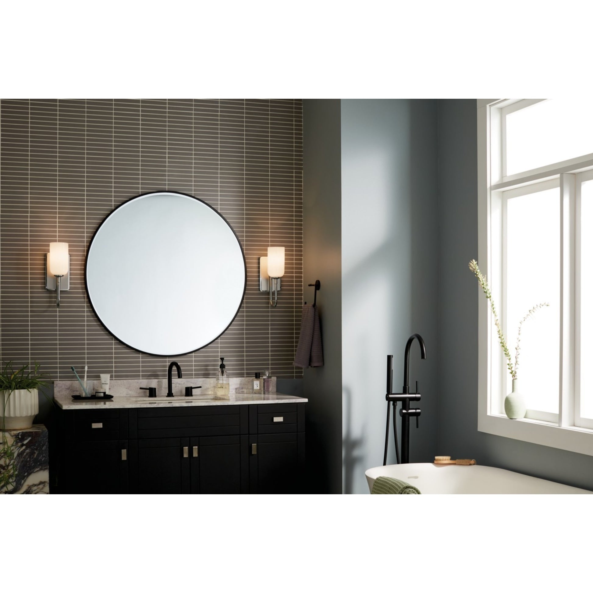 Solia 5" Wall Sconce, Polished Nickel Finish - Bees Lighting