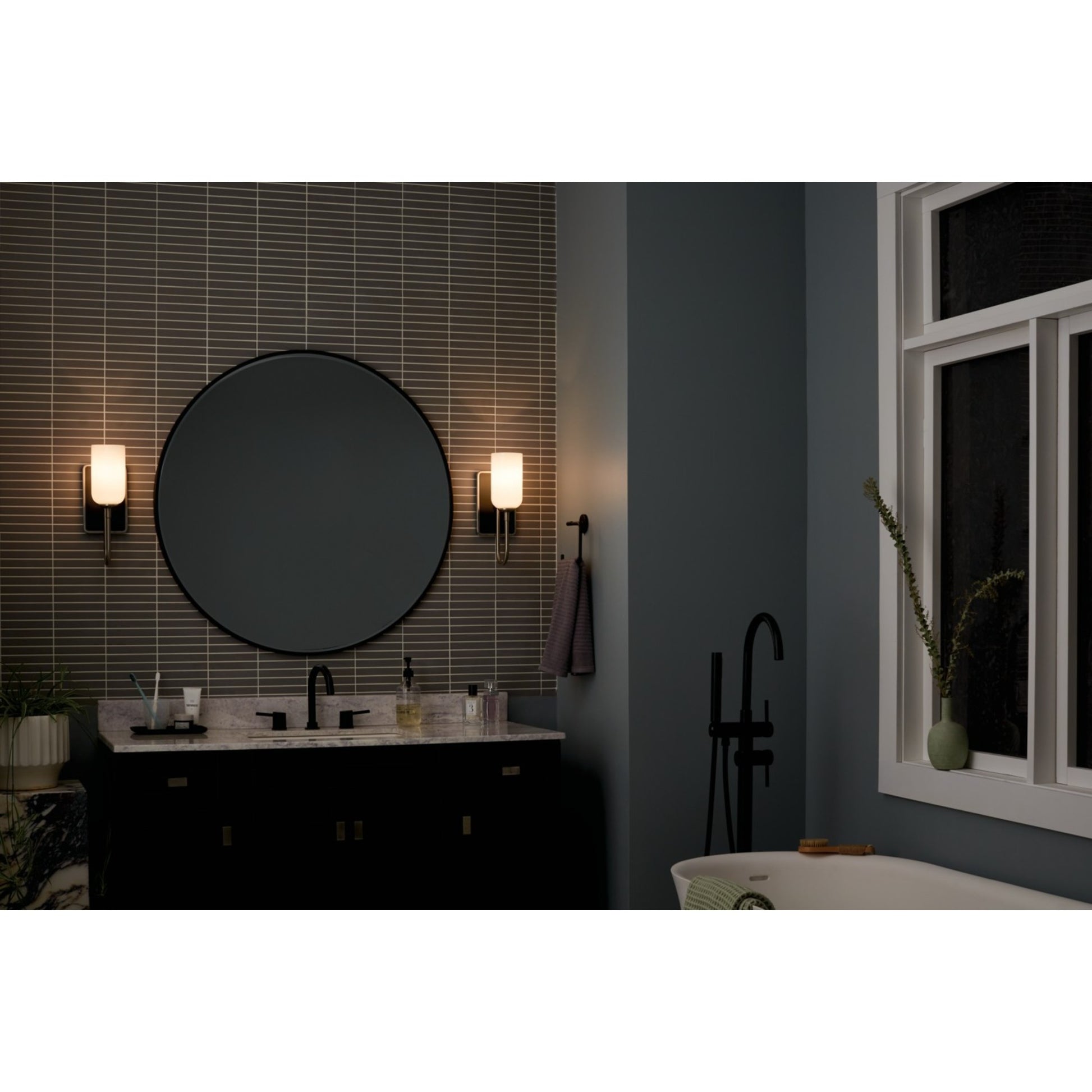 Solia 5" Wall Sconce, Brushed Nickel Finish - Bees Lighting