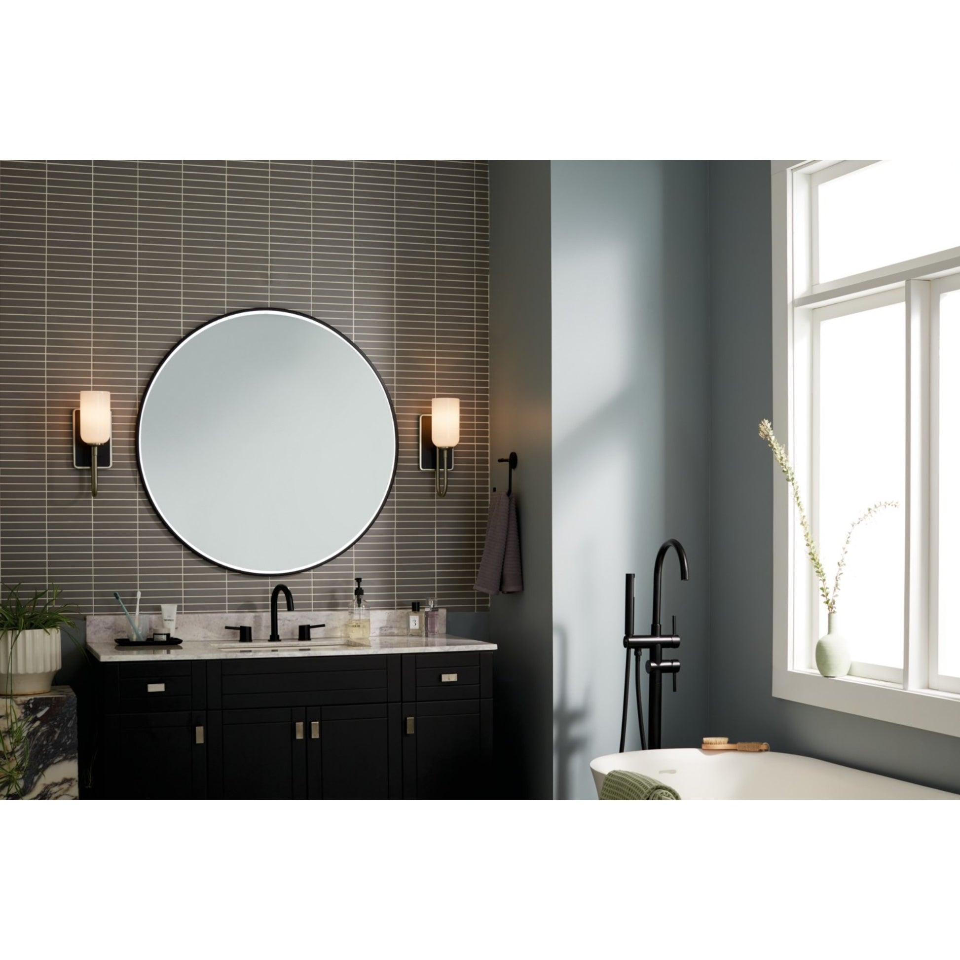 Solia 5" Wall Sconce, Brushed Nickel Finish - Bees Lighting