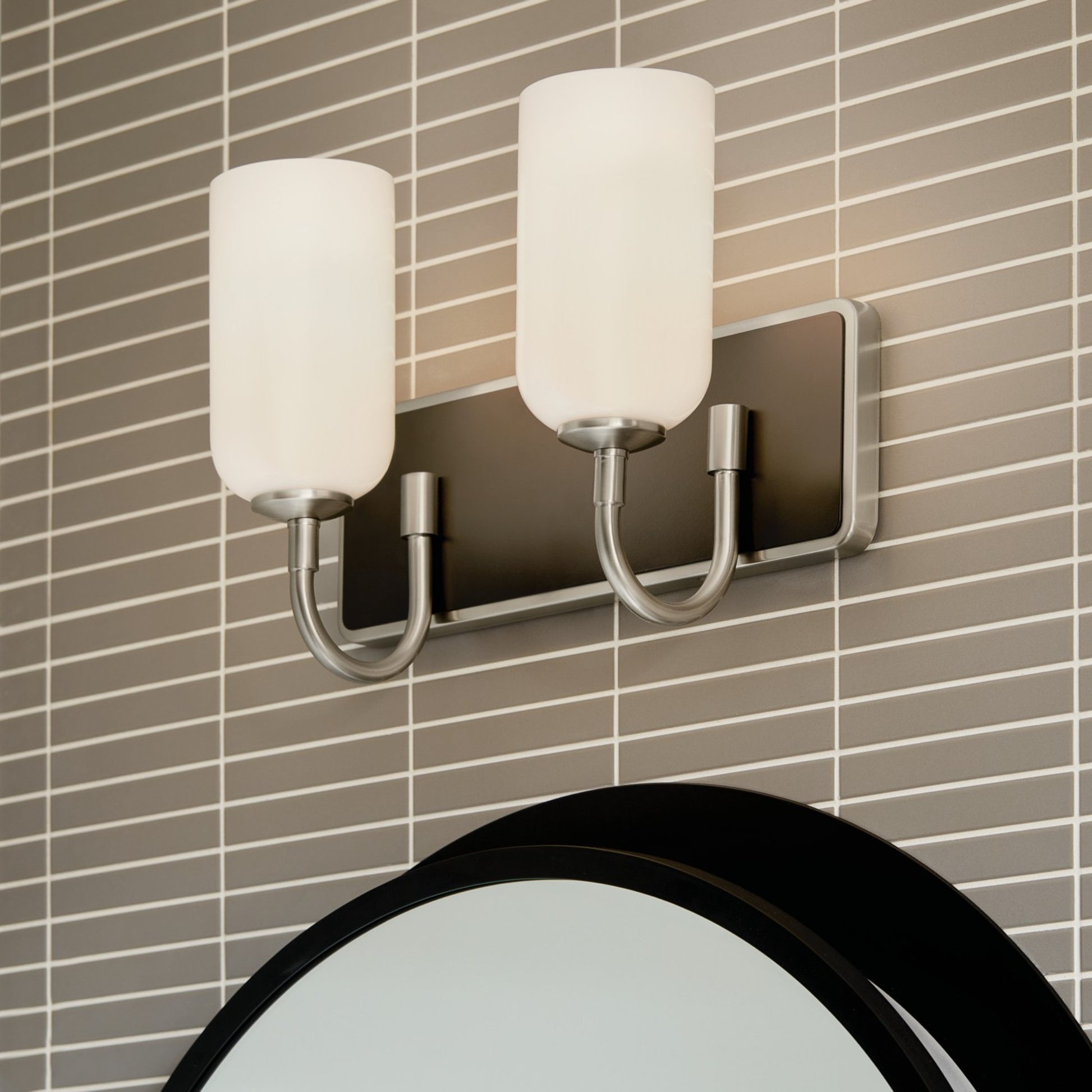 Solia 14" 2-Light Bath Vanity Light, Brushed Nickel Finish - Bees Lighting