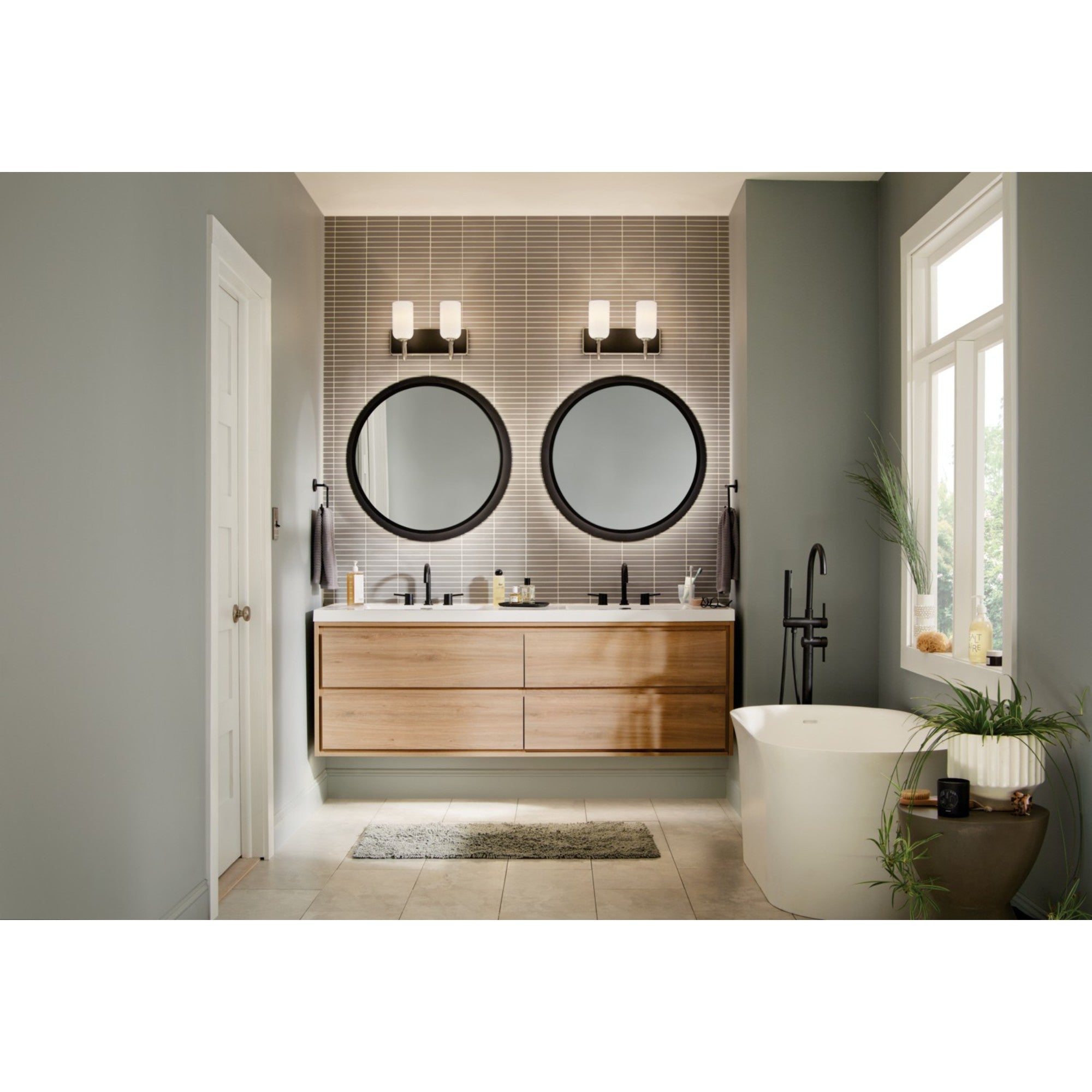 Solia 14" 2-Light Bath Vanity Light, Brushed Nickel Finish - Bees Lighting