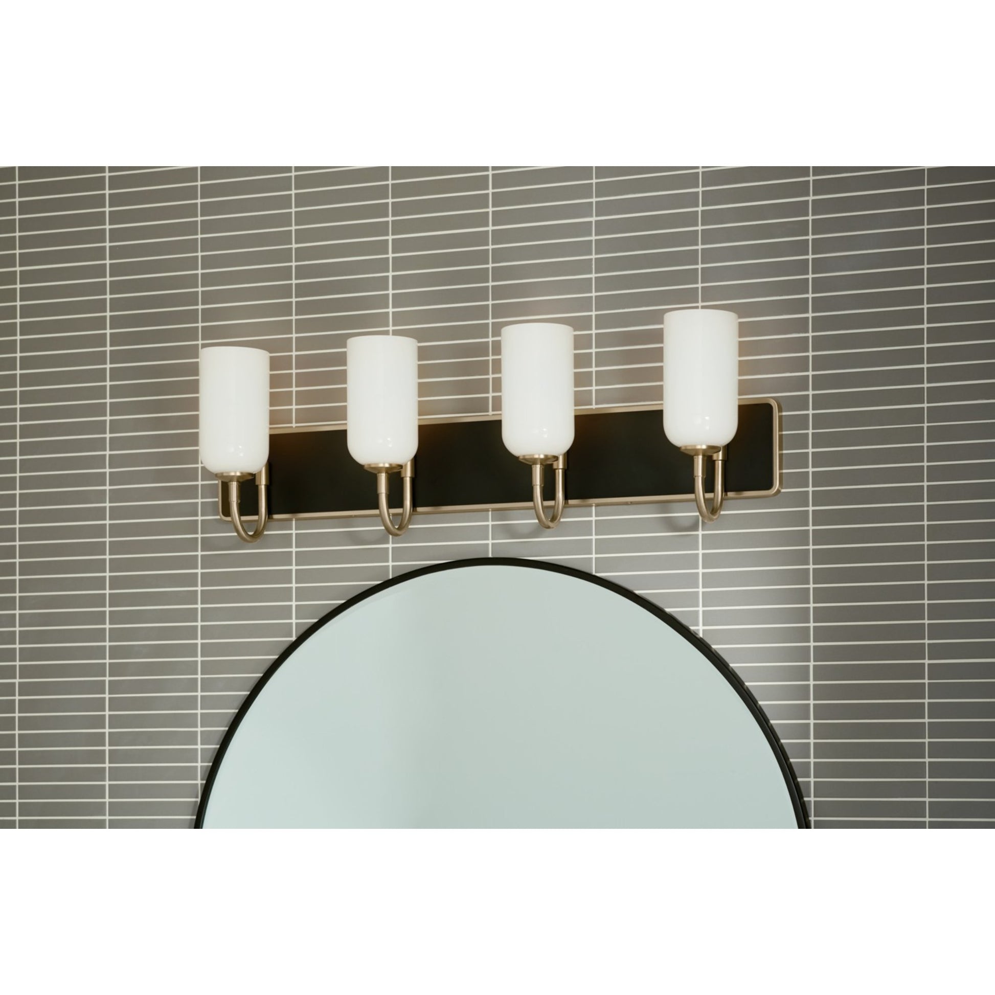Solia 32" 4-Light Bath Vanity Light, Champagne Bronze Finish - Bees Lighting
