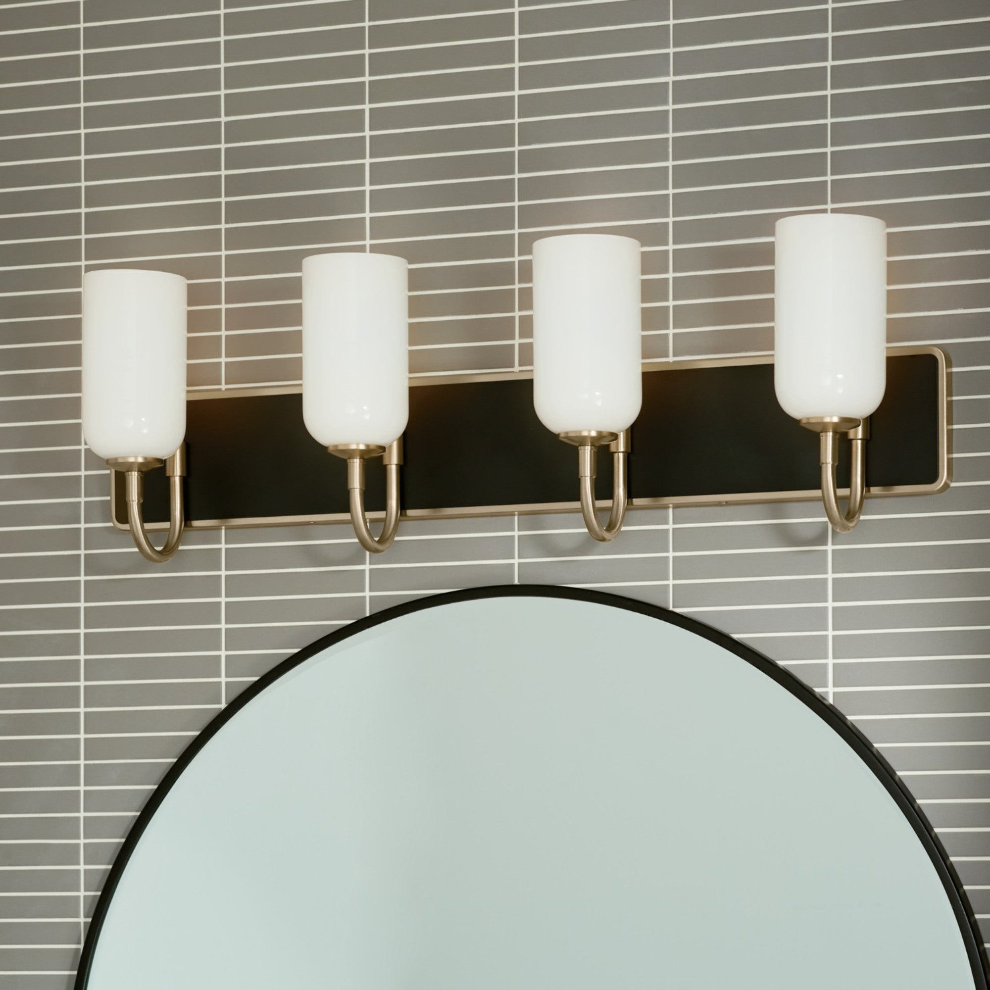 Solia 32" 4-Light Bath Vanity Light, Champagne Bronze Finish - Bees Lighting