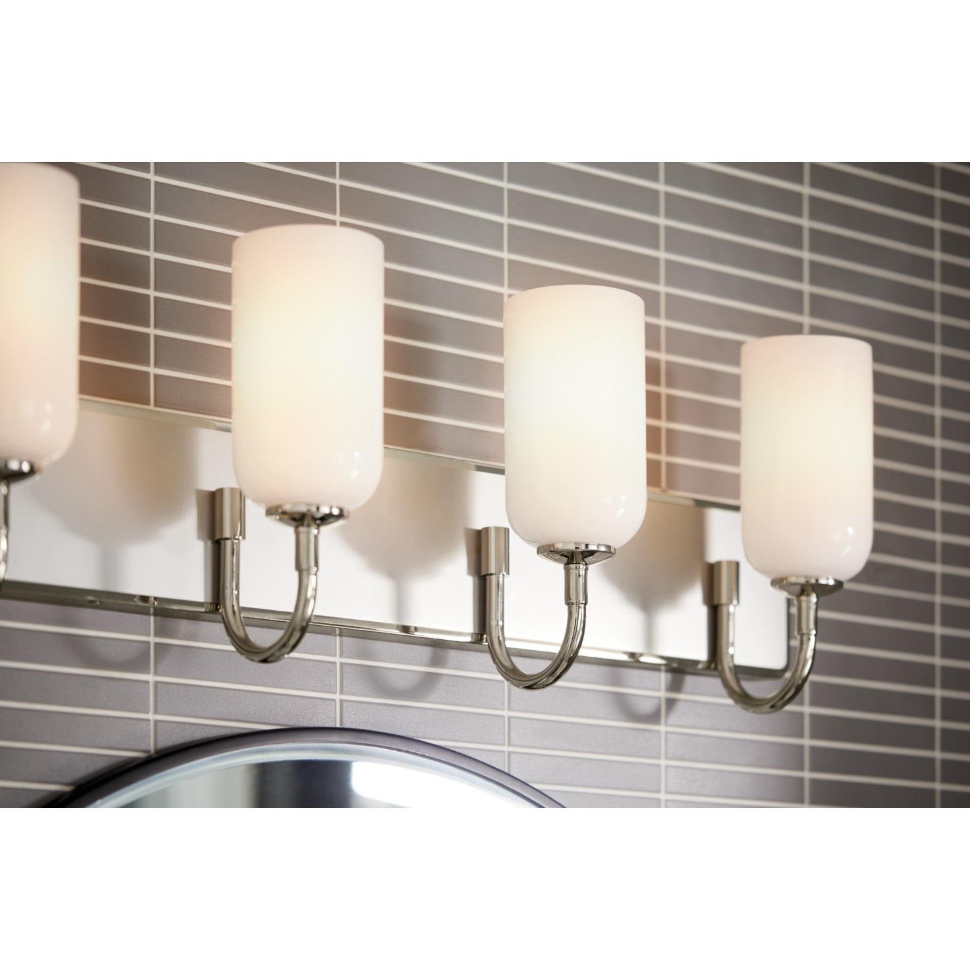 Solia 32" 4-Light Bath Vanity Light, Polished Nickel Finish - Bees Lighting