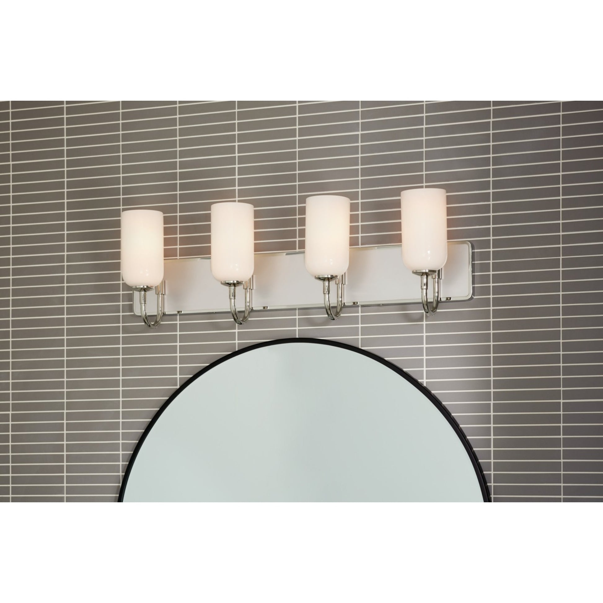 Solia 32" 4-Light Bath Vanity Light, Polished Nickel Finish - Bees Lighting