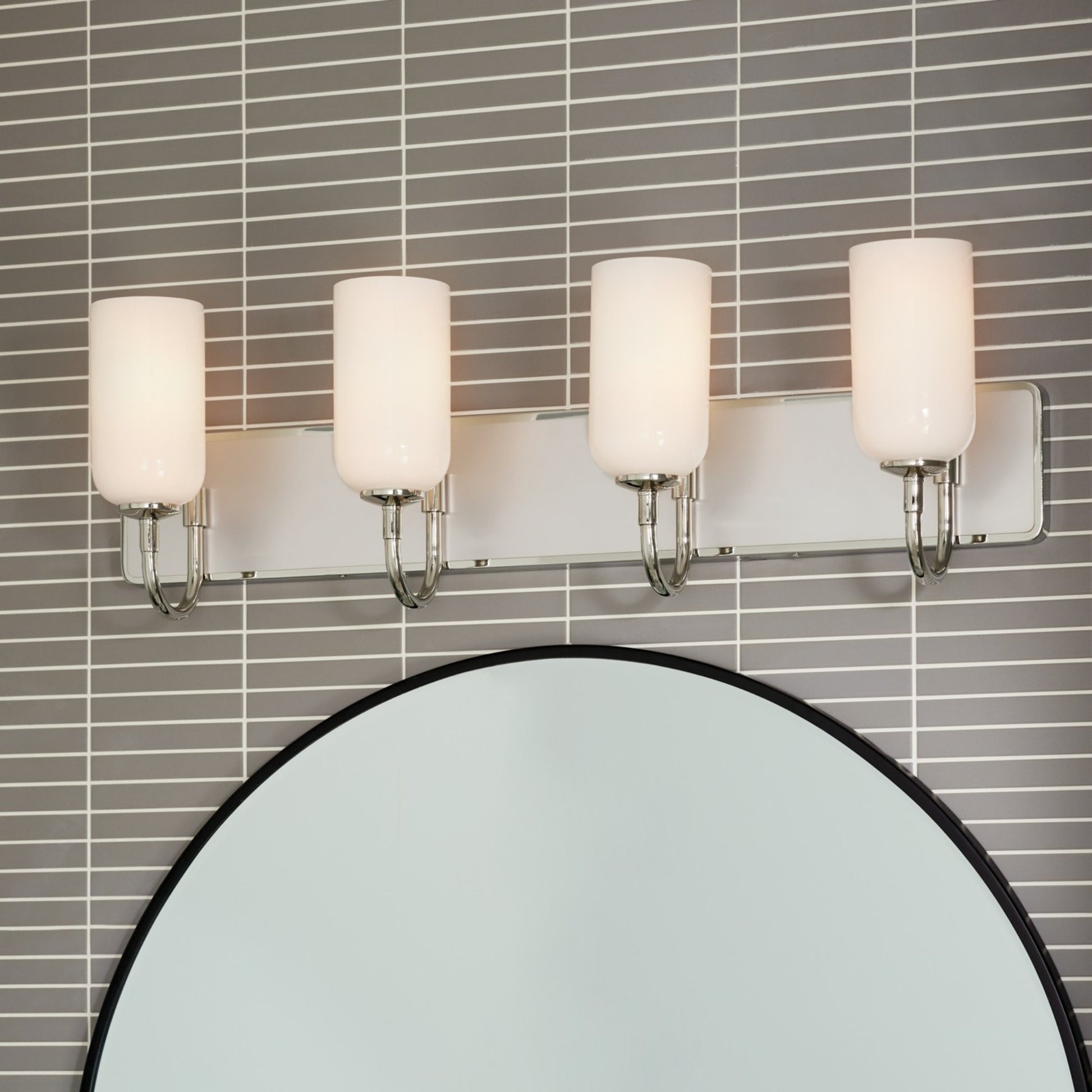 Solia 32" 4-Light Bath Vanity Light, Polished Nickel Finish - Bees Lighting