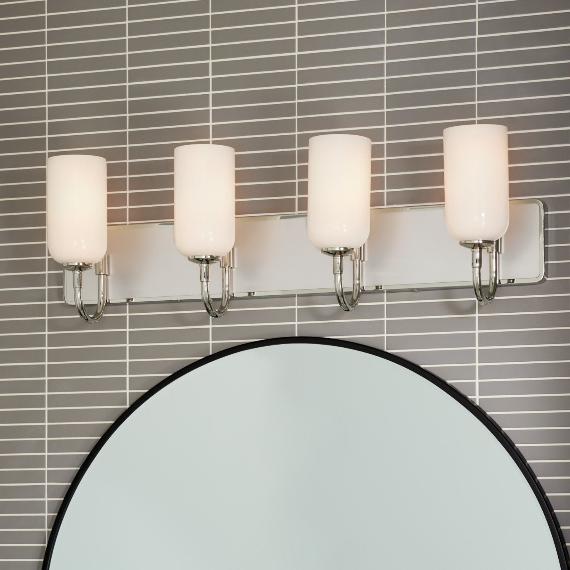 Solia 32" 4-Light Bath Vanity Light, Polished Nickel Finish - Bees Lighting