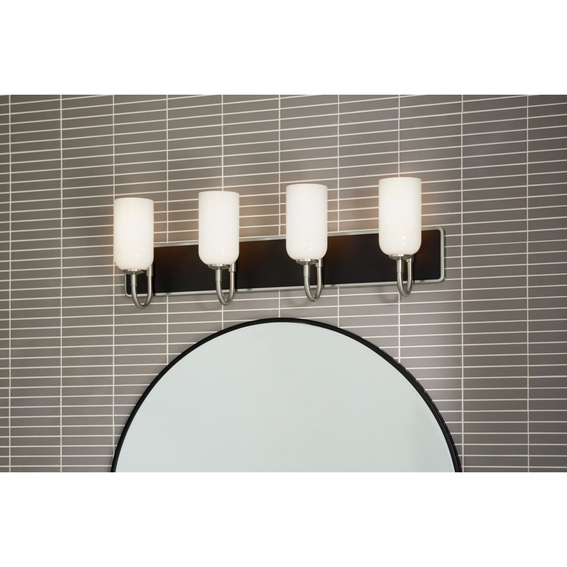 Solia 32" 4-Light Bath Vanity Light, Brushed Nickel Finish - Bees Lighting