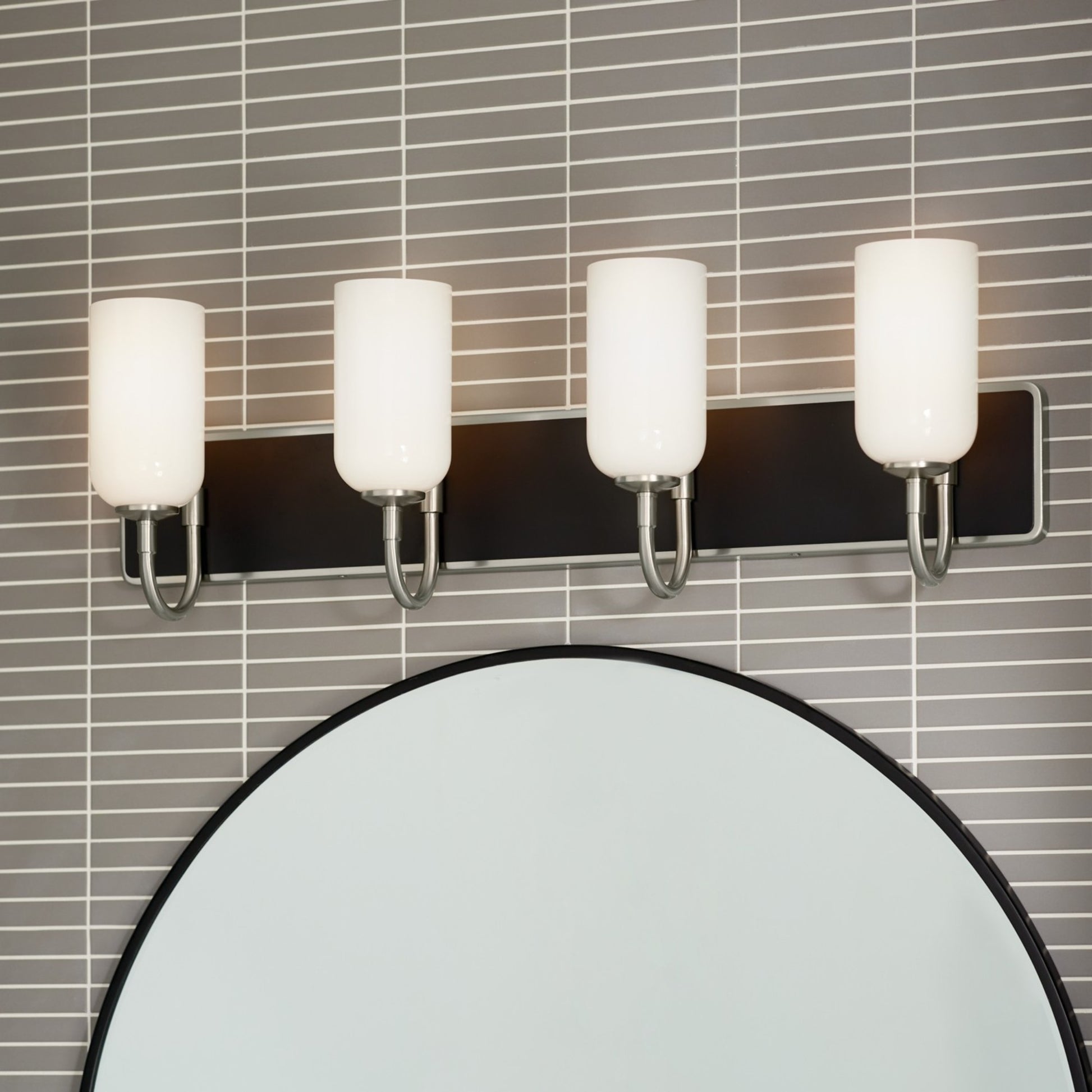 Solia 32" 4-Light Bath Vanity Light, Brushed Nickel Finish - Bees Lighting
