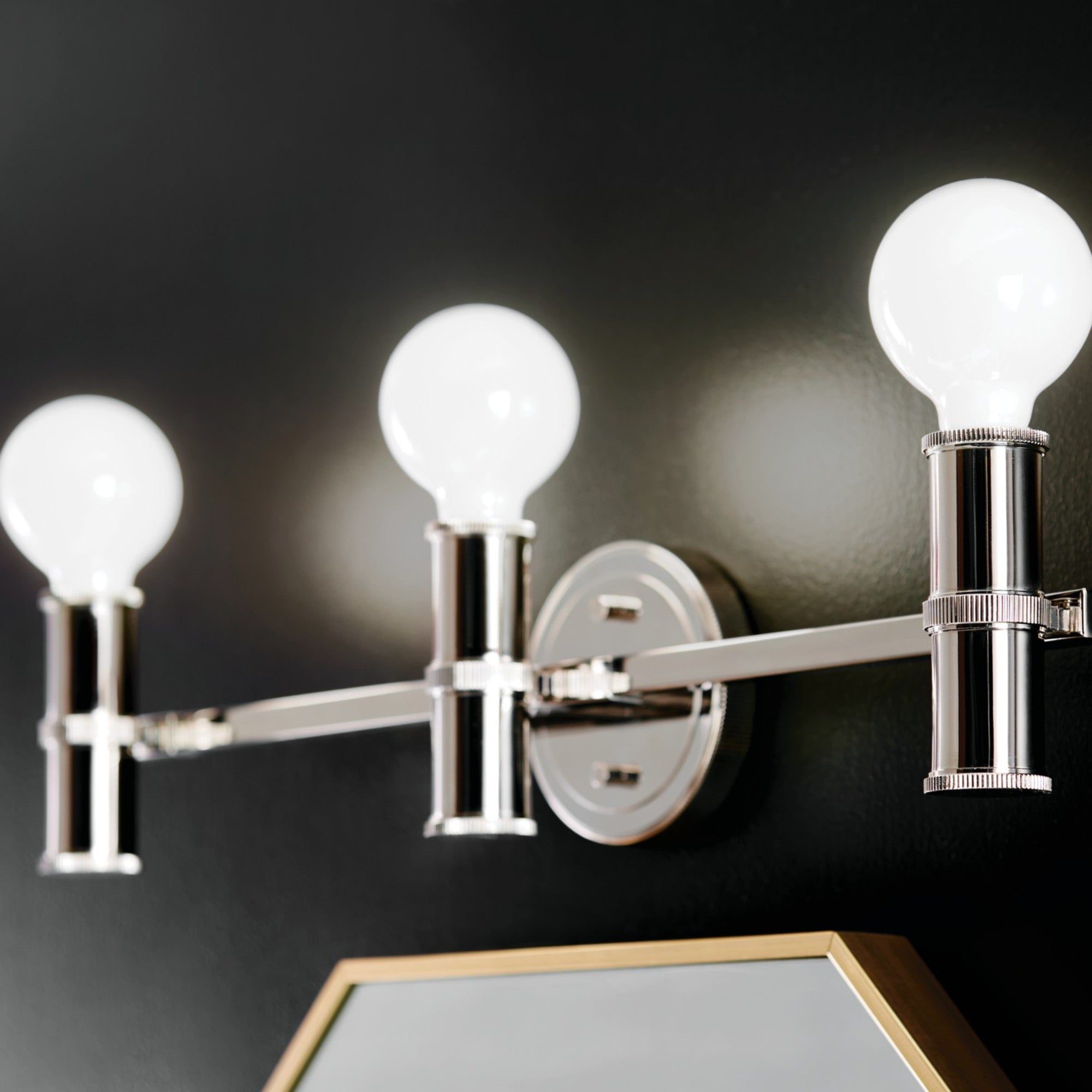 Torche 24" 3-Light Bath Vanity Light, Polished Nickel Finish - Bees Lighting