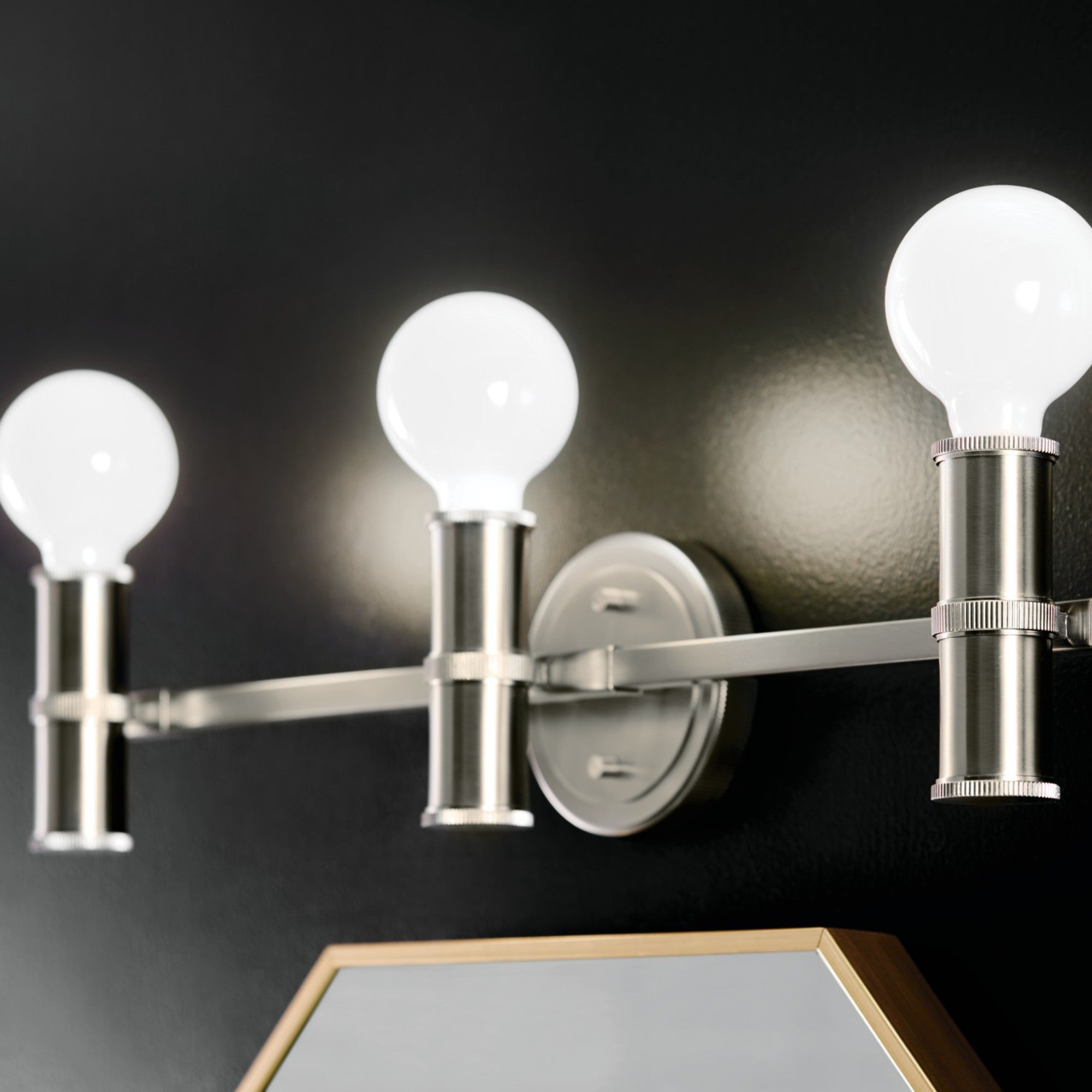 Torche 24" 3-Light Bath Vanity Light, Brushed Nickel Finish - Bees Lighting