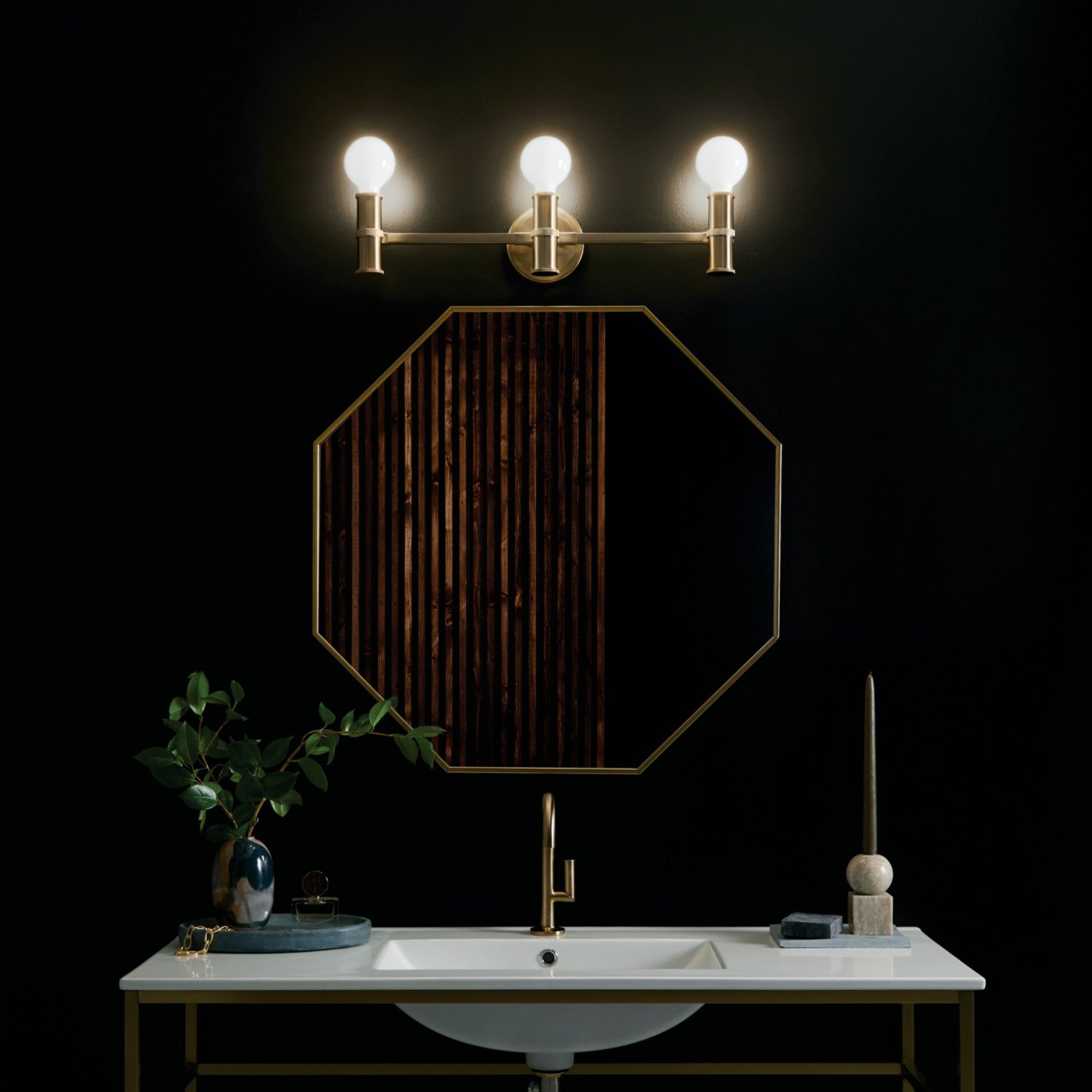 Torche 24" 3-Light Bath Vanity Light, Champagne Bronze Finish - Bees Lighting