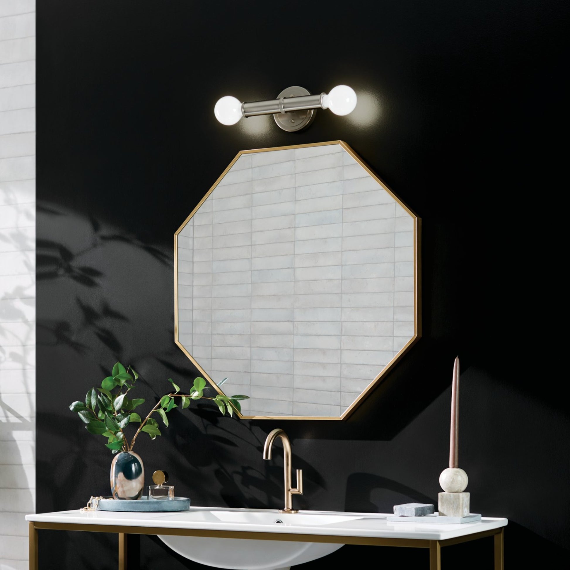 Torche 10" 2-Light Wall Sconce, Brushed Nickel Finish - Bees Lighting