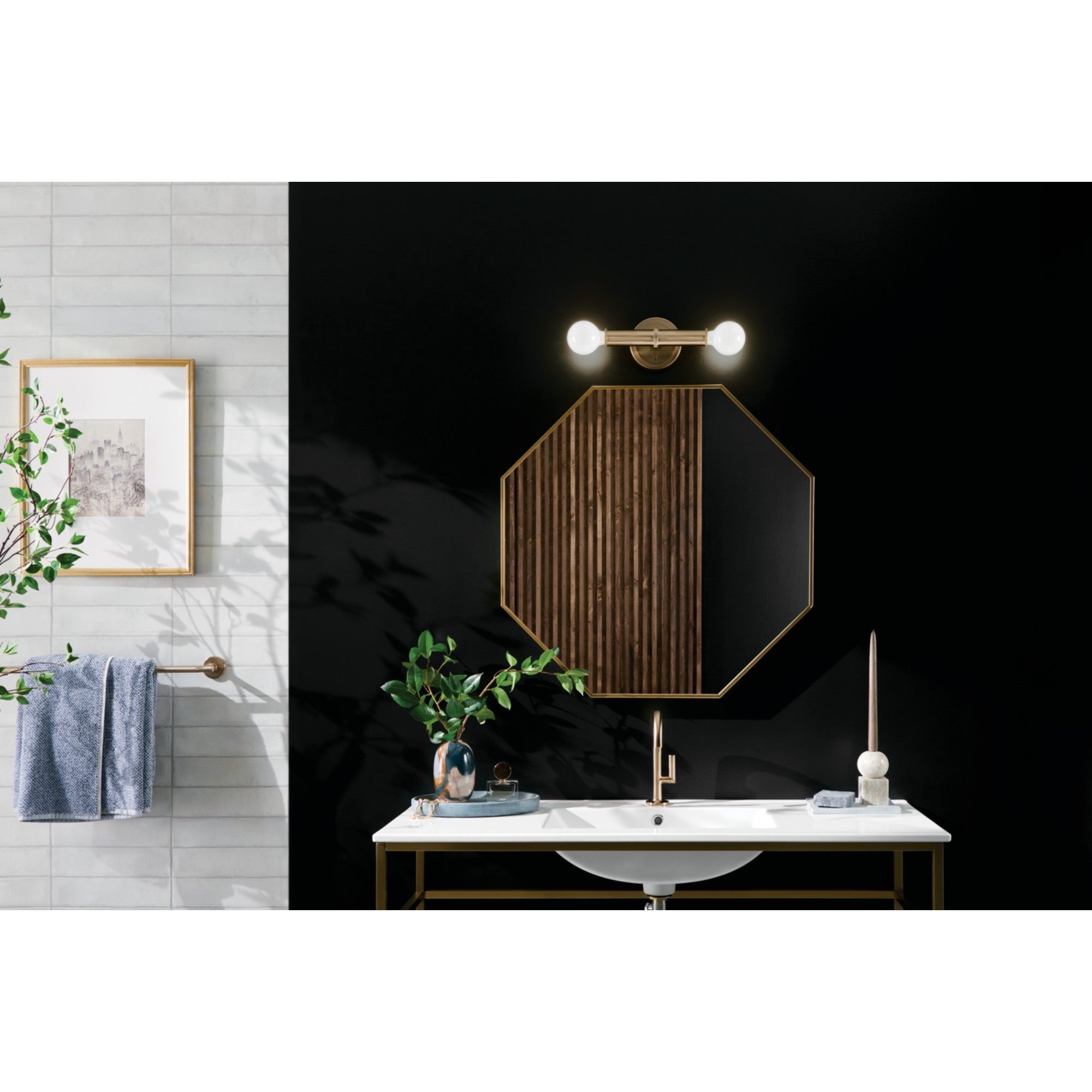 Torche 10" 2-Light Wall Sconce, Champagne Bronze Finish - Bees Lighting