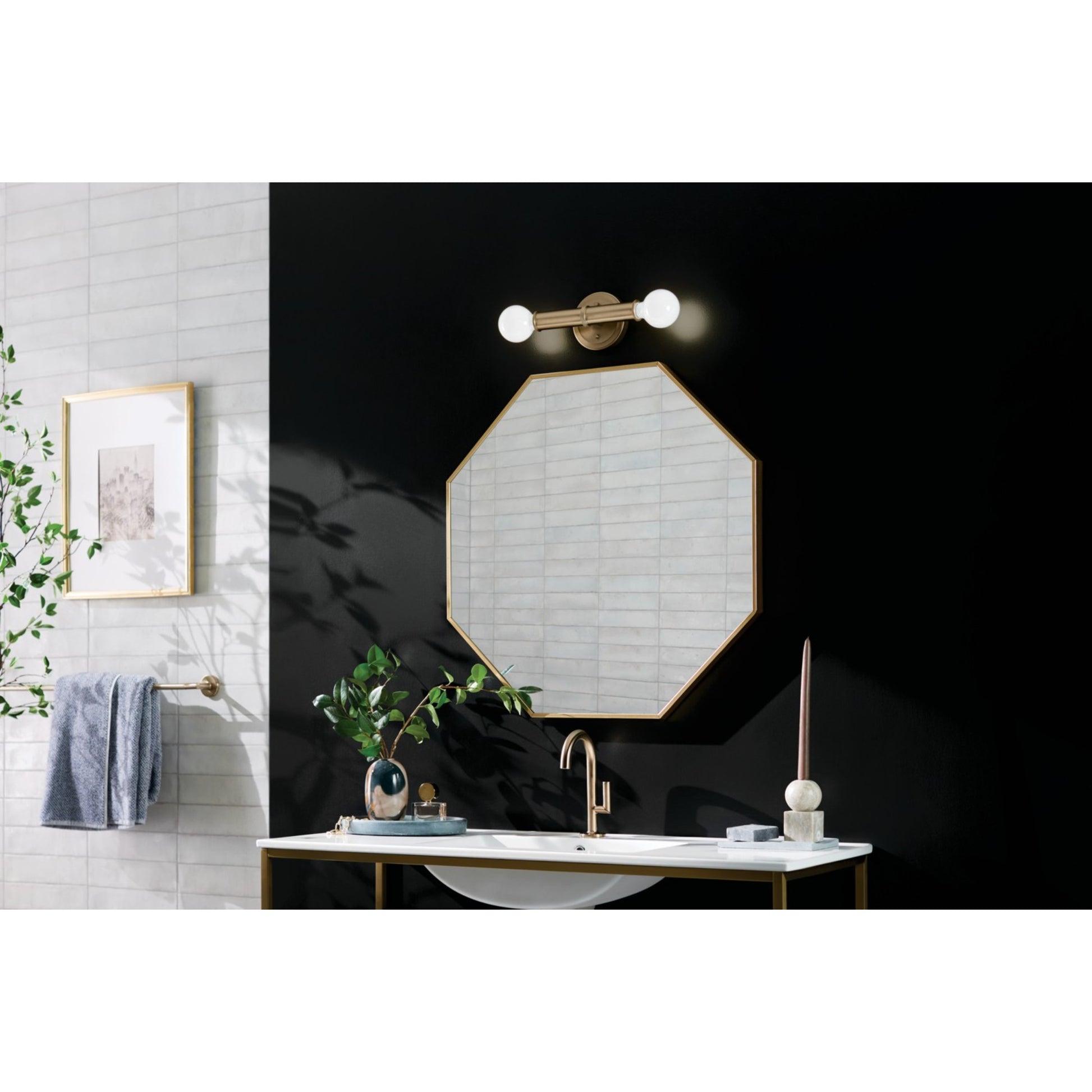 Torche 10" 2-Light Wall Sconce, Champagne Bronze Finish - Bees Lighting