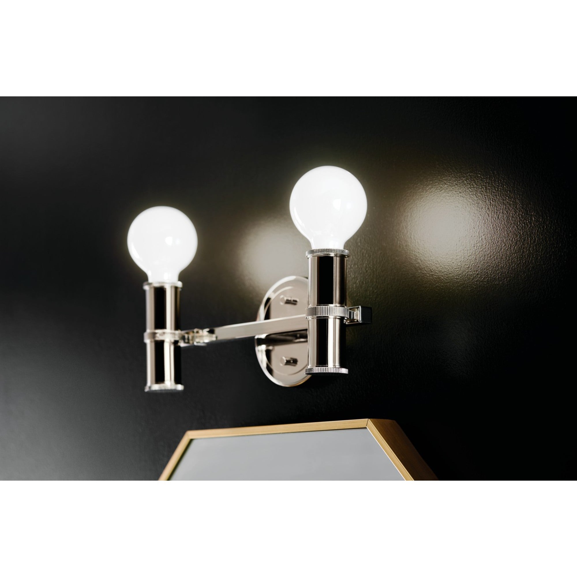 Torche 13" 2-Light Bath Vanity Light, Polished Nickel Finish - Bees Lighting