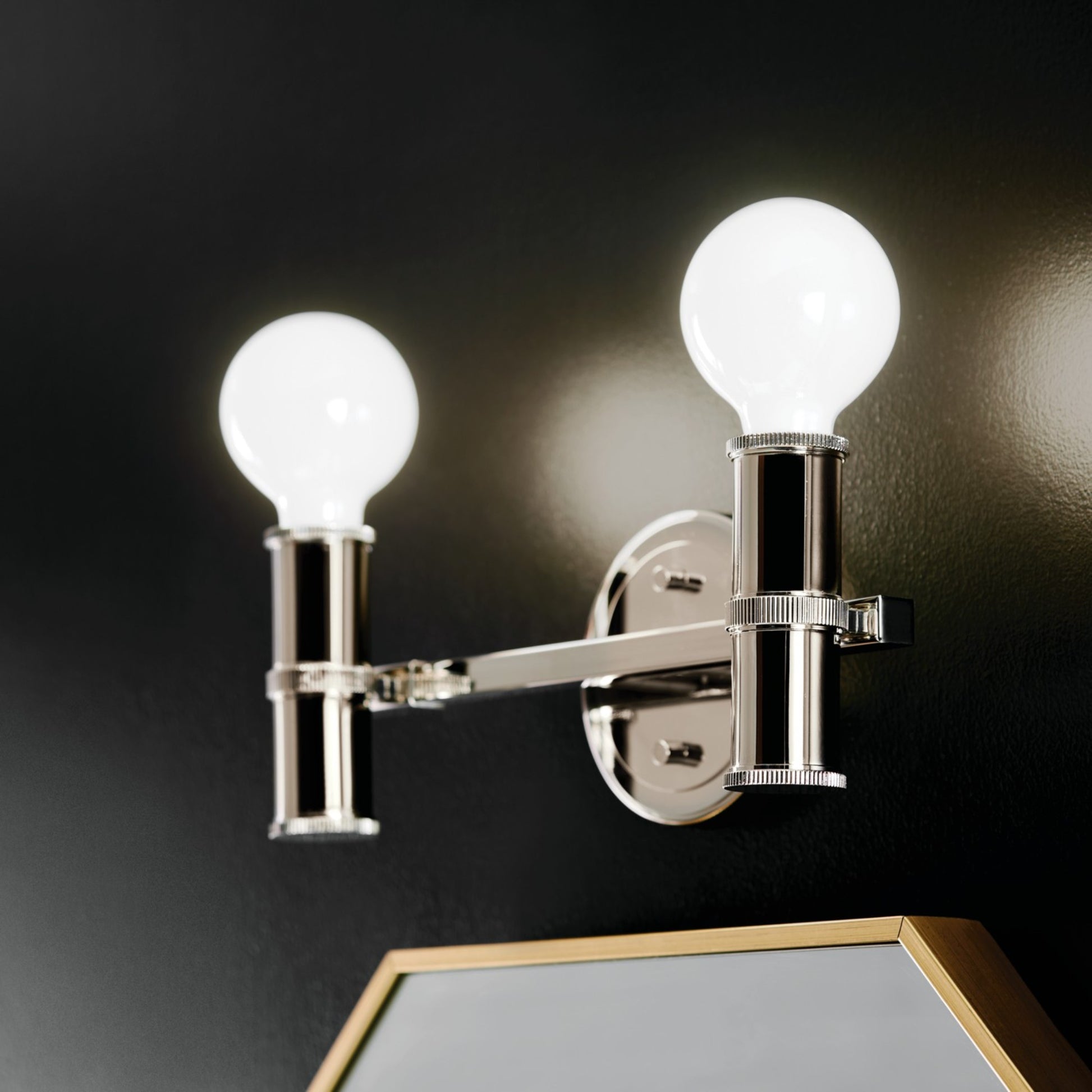 Torche 13" 2-Light Bath Vanity Light, Polished Nickel Finish - Bees Lighting