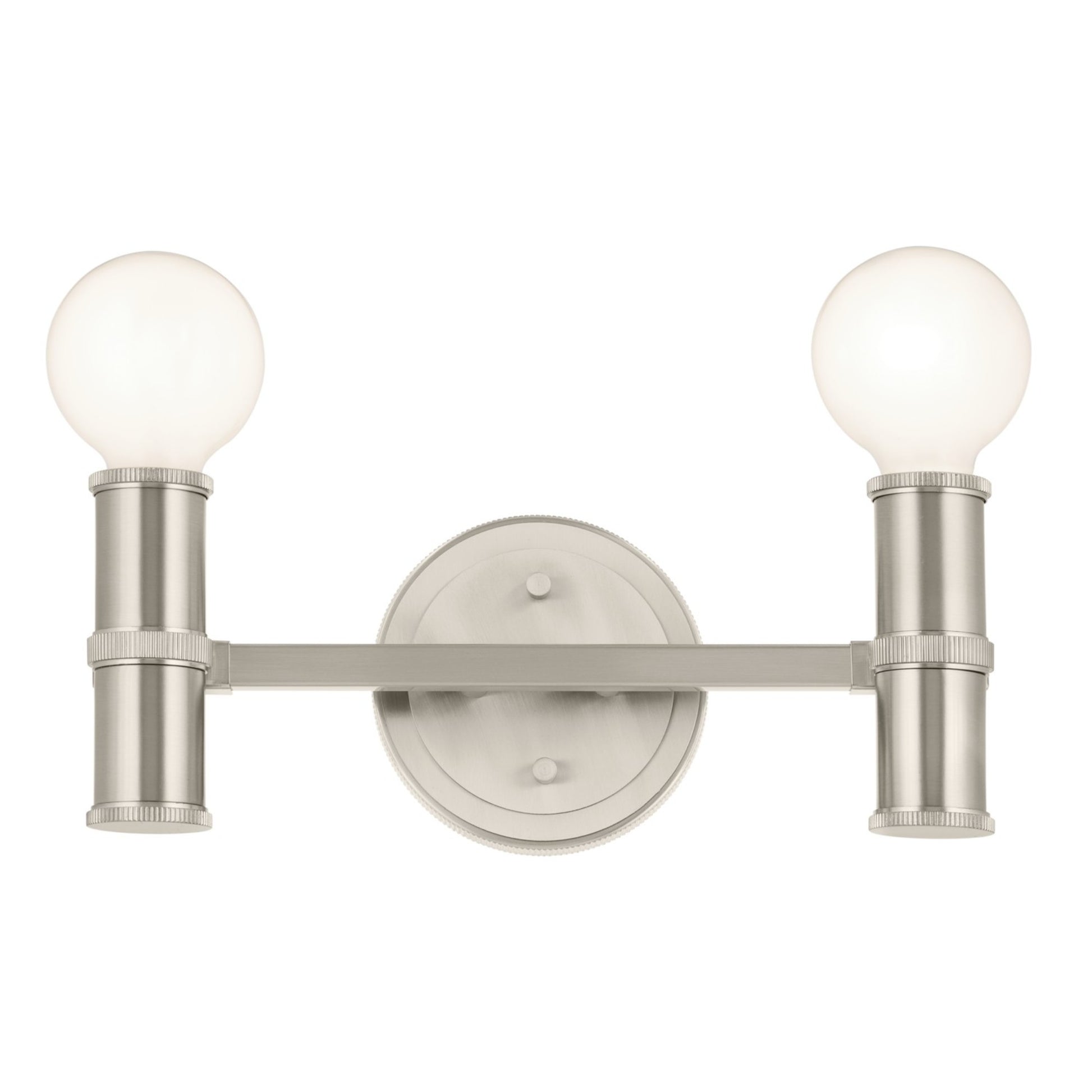 Torche 13" 2-Light Bath Vanity Light, Brushed Nickel Finish - Bees Lighting