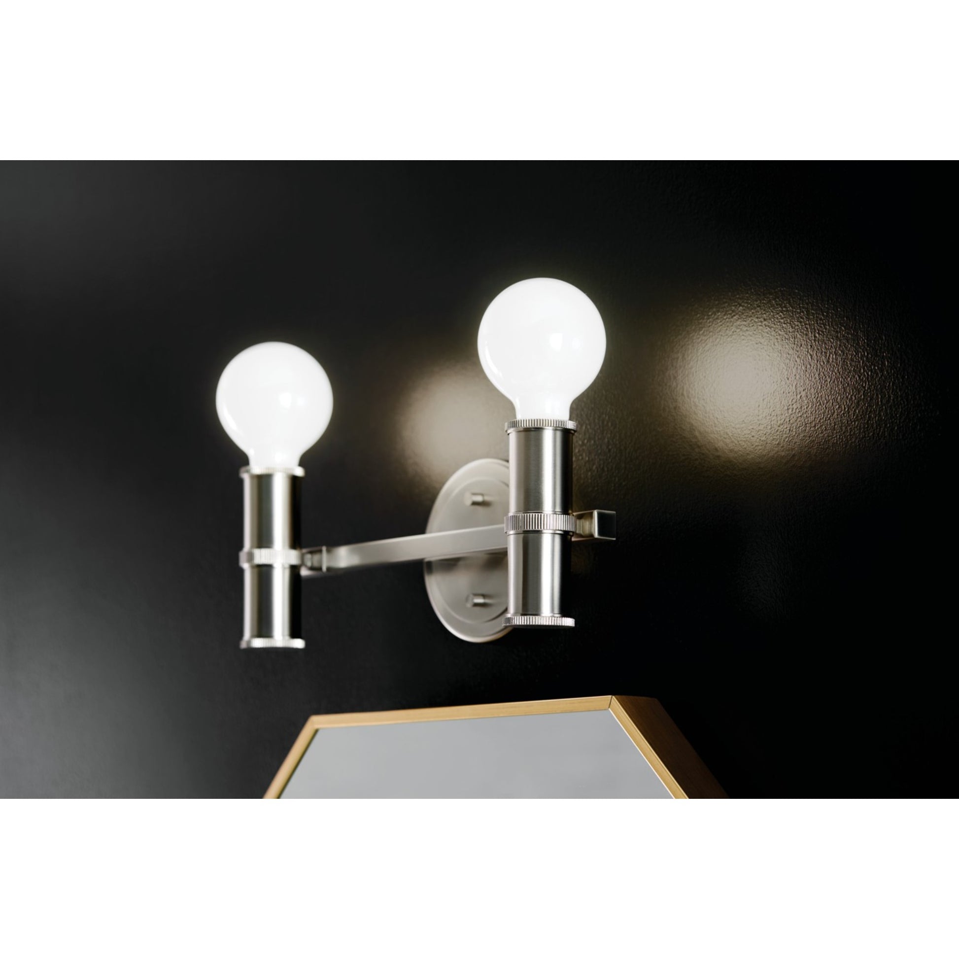 Torche 13" 2-Light Bath Vanity Light, Brushed Nickel Finish - Bees Lighting