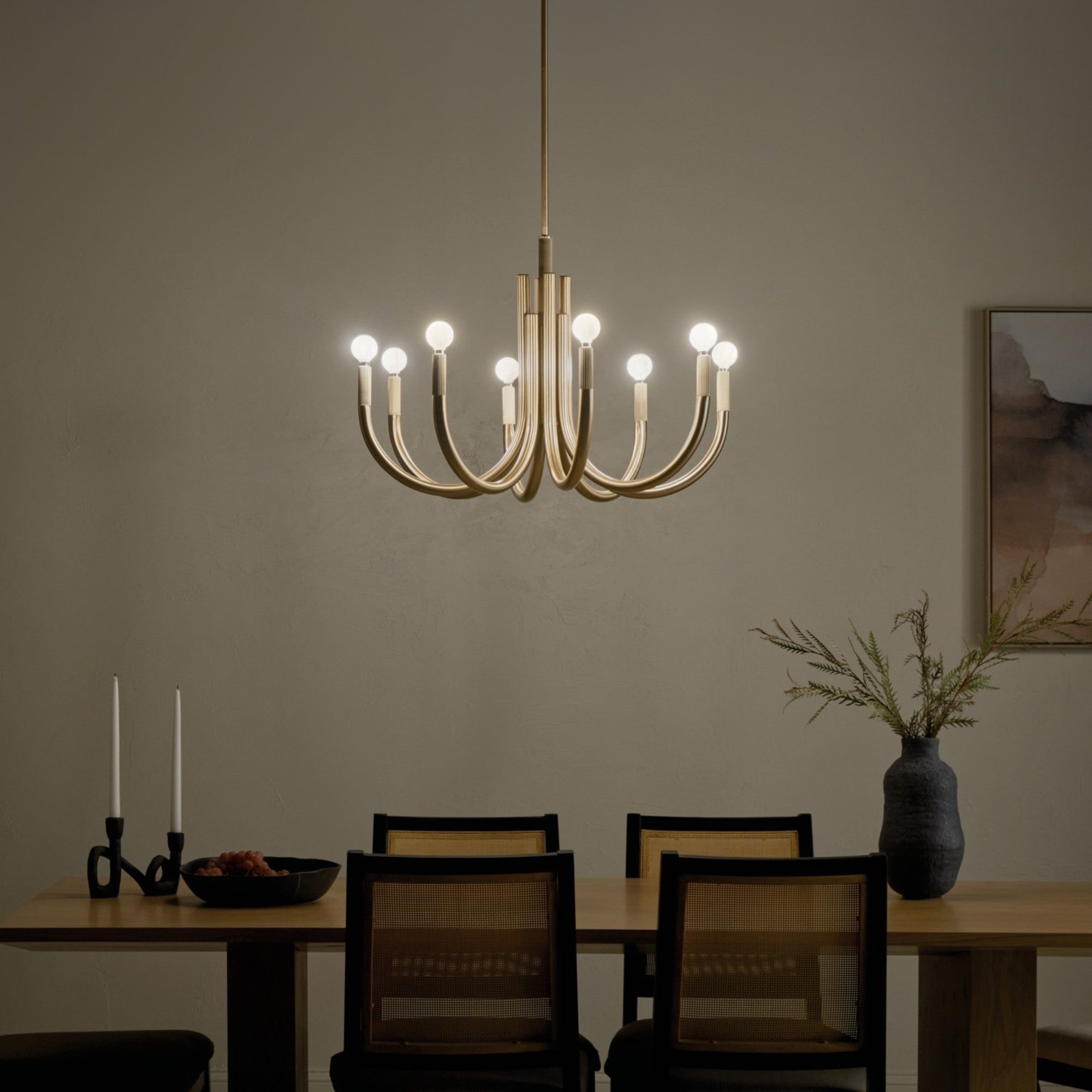 Odensa 29" 8-Light Chandelier, Champagne Bronze Finish - Bees Lighting