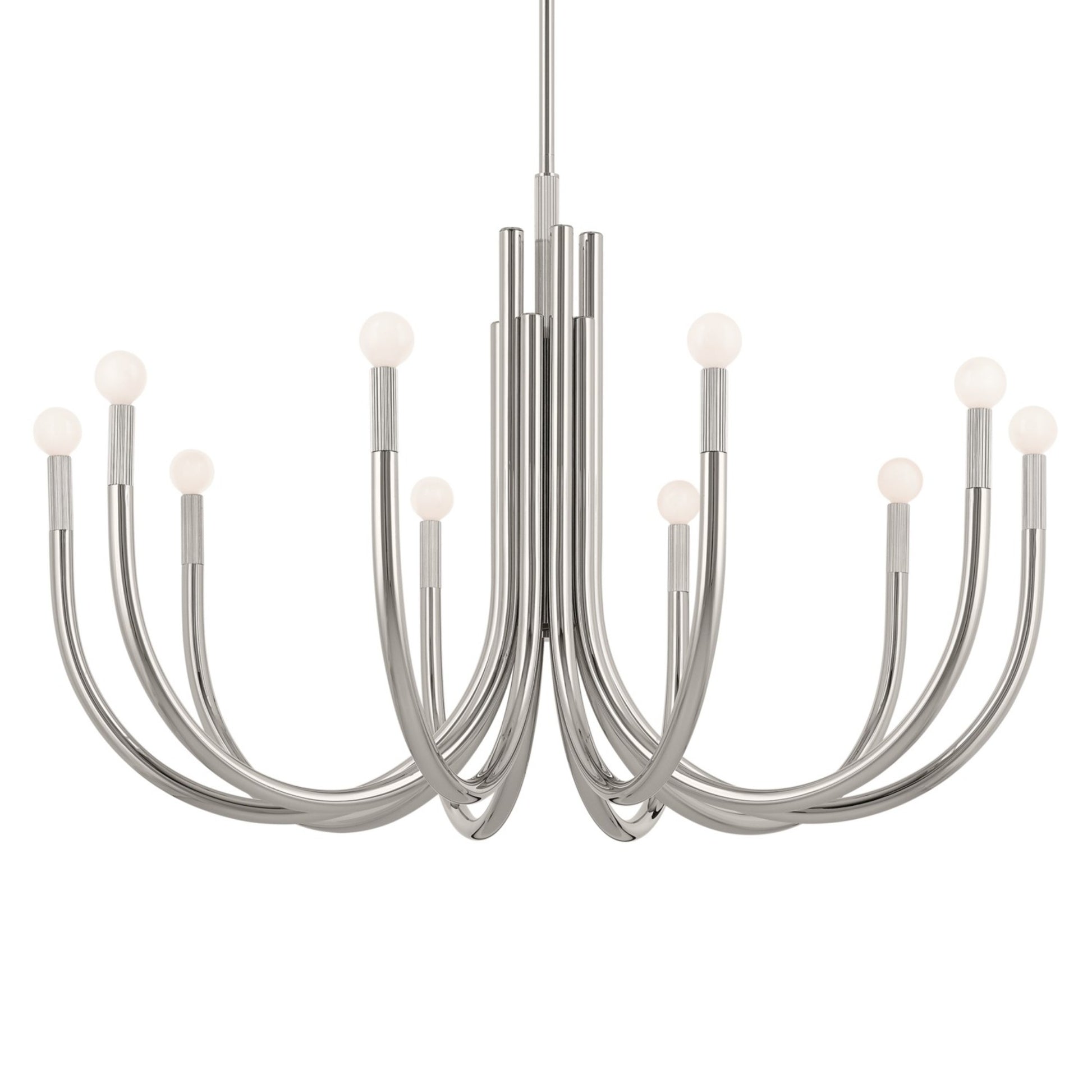 Odensa 40" 10-Light Chandelier, Polished Nickel Finish - Bees Lighting