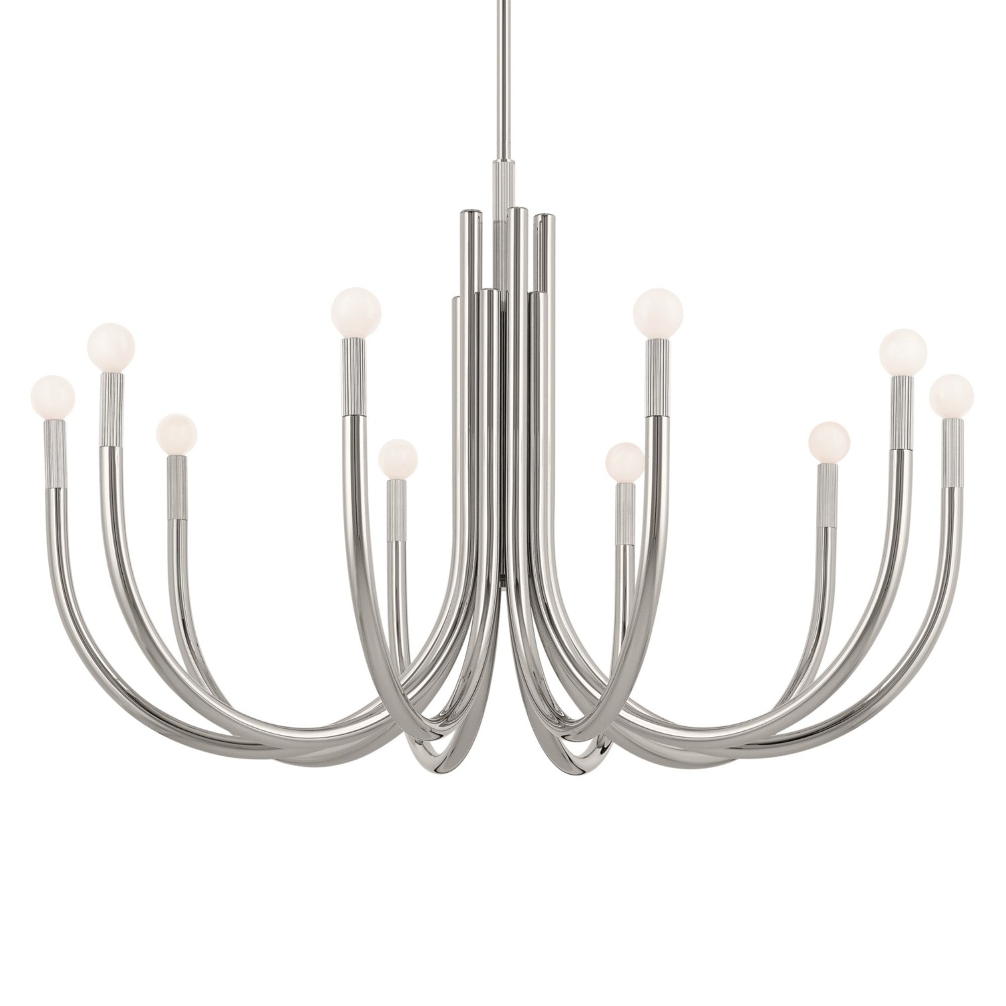 Odensa 40" 10-Light Chandelier, Polished Nickel Finish - Bees Lighting