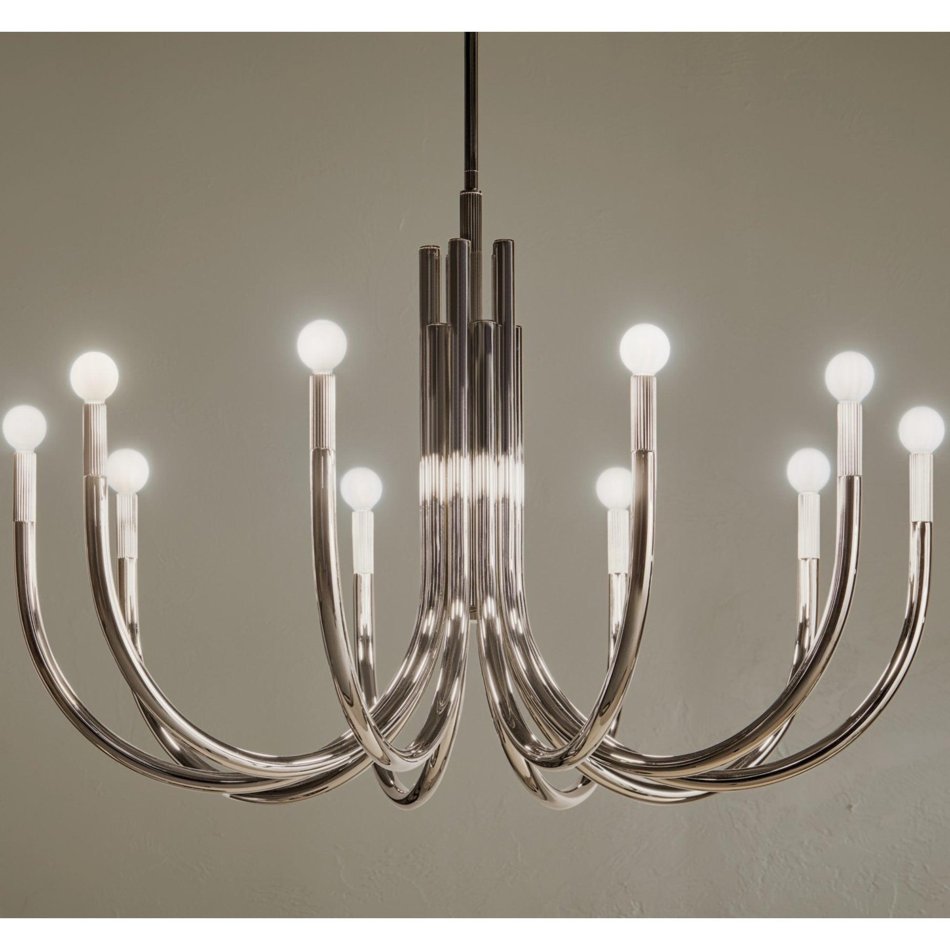 Odensa 40" 10-Light Chandelier, Polished Nickel Finish - Bees Lighting