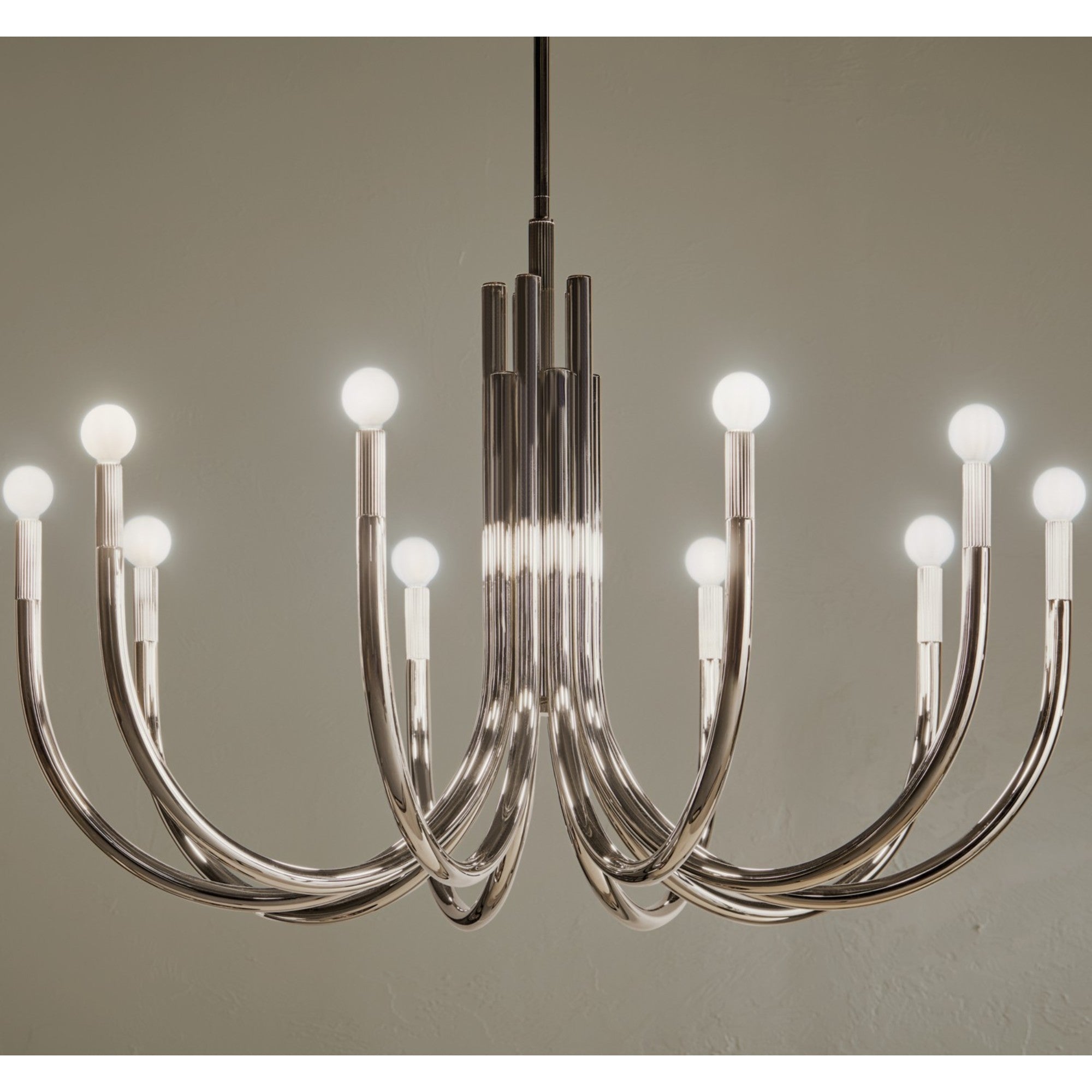 Odensa 40" 10-Light Chandelier, Polished Nickel Finish - Bees Lighting